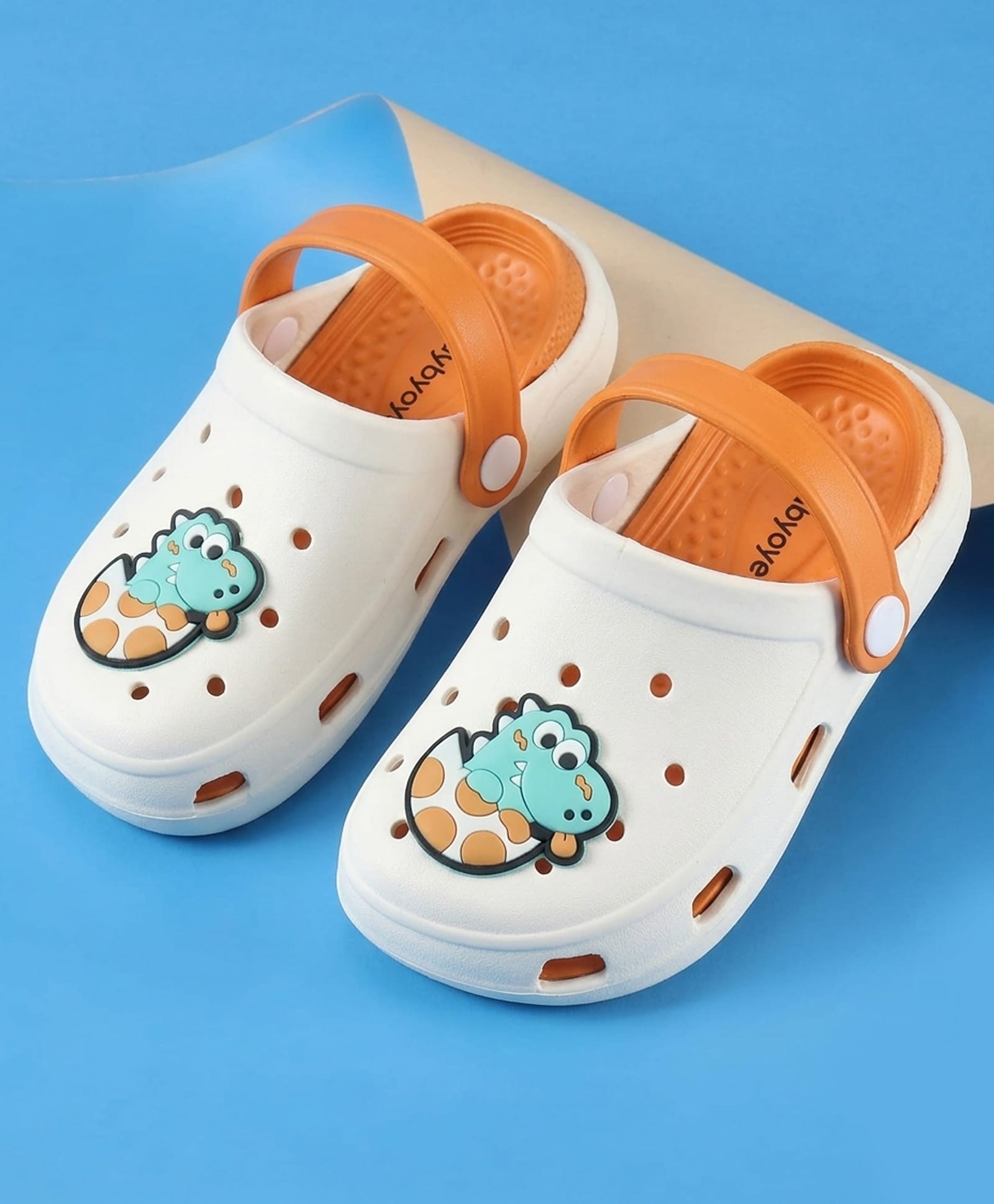 Babyoye Slip On Unicorn Applique Clogs with Back Strap - White-picture-11