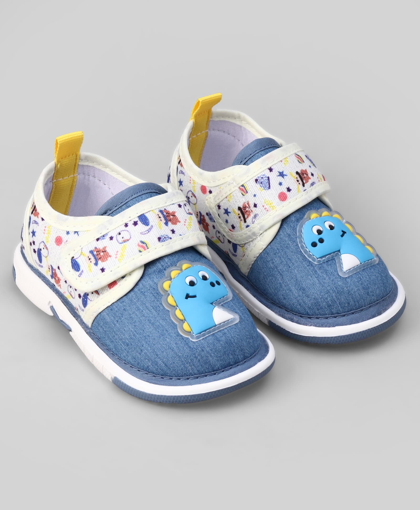Cute Walk by Babyhug Velcro Closure Musical Shoes With Dino Applique - Blue-picture-20