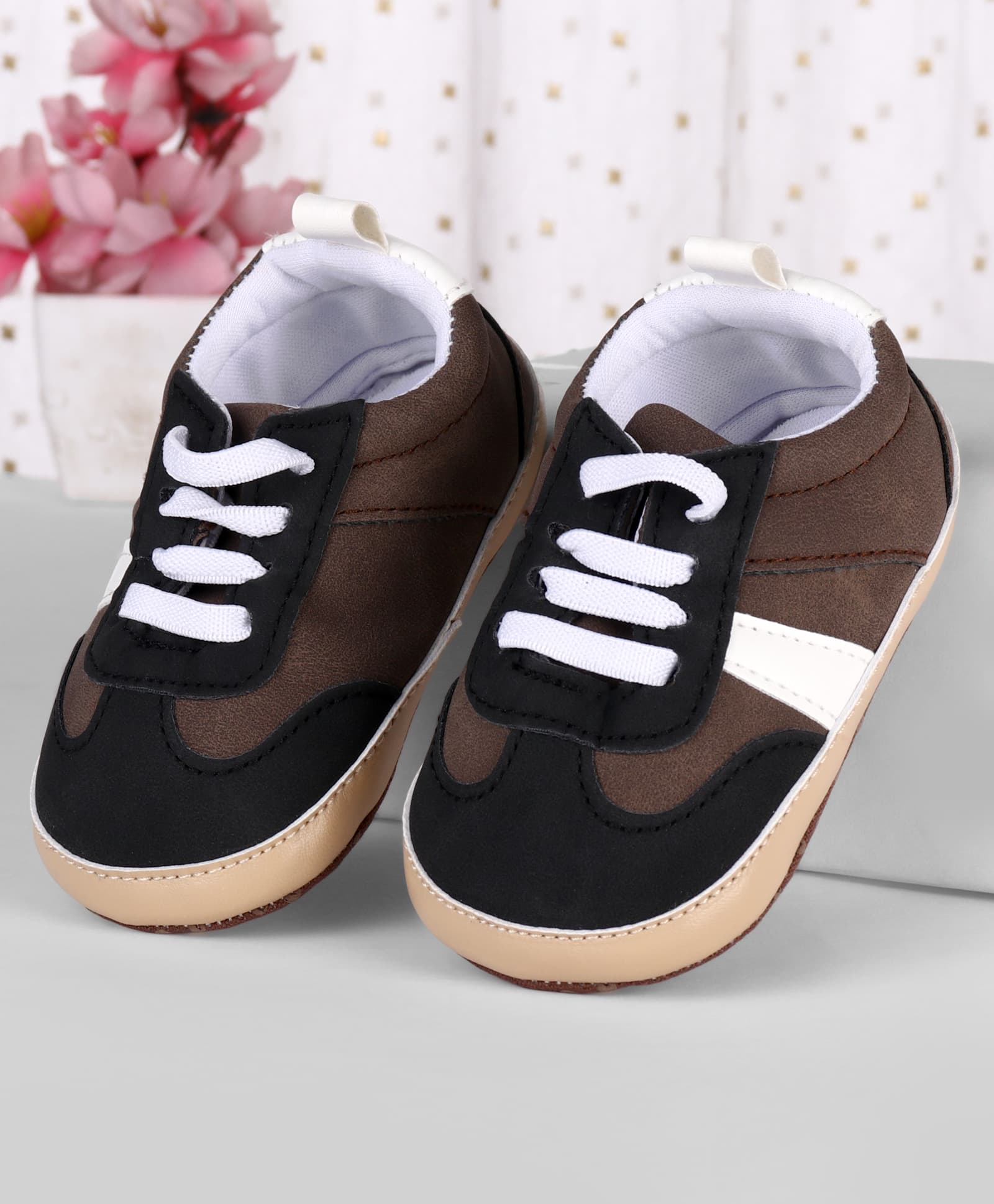 Cute Walk by Babyhug Lace Up Solid Booties - Black-image-44