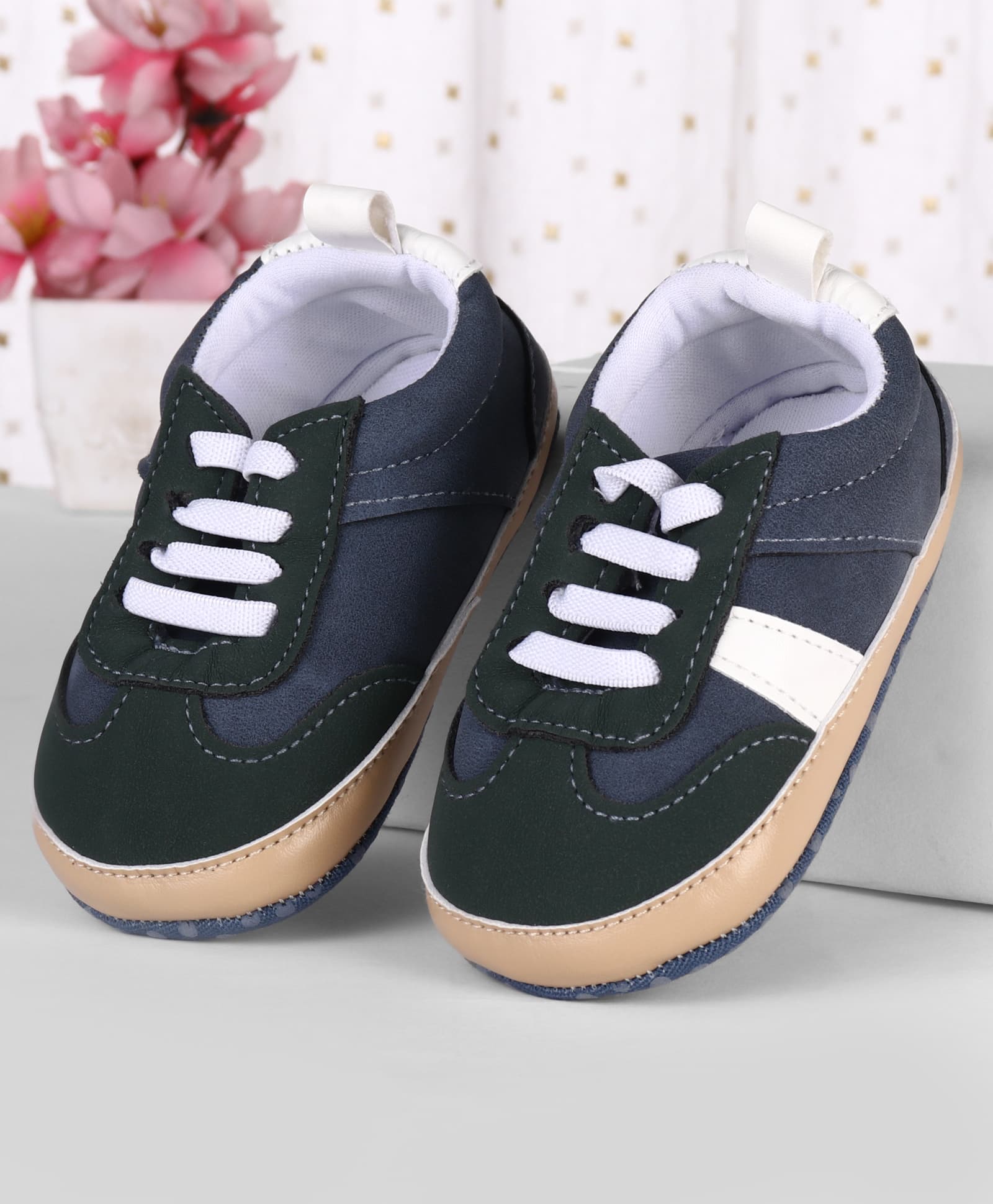 Cute Walk by Babyhug Lace Up Solid Booties - Green-image-36