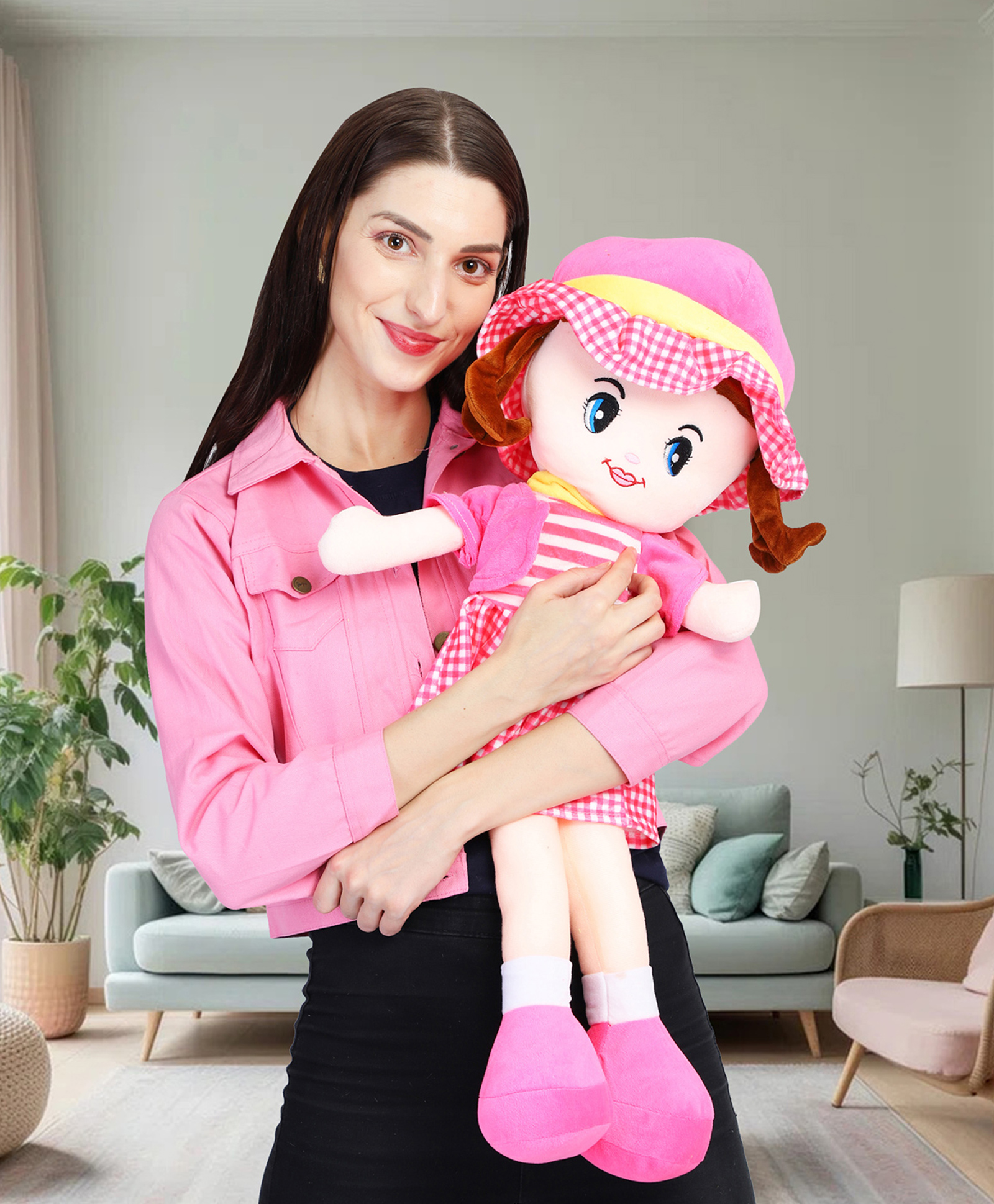 Besties 40 cm Super Soft Stuffed Huggable Girl Winky Doll Washable - Pink-image-8