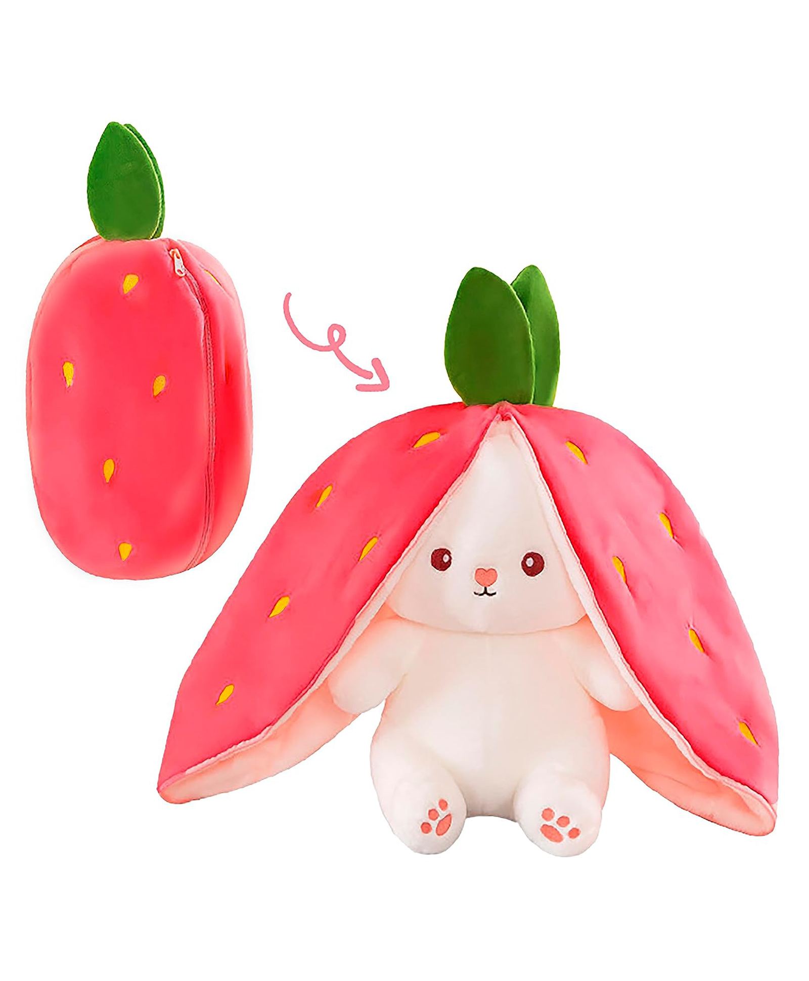 BESTIES 25 cm Adorable Bunny Strawberry Rabbit Plushie Pet - Pink-image-43