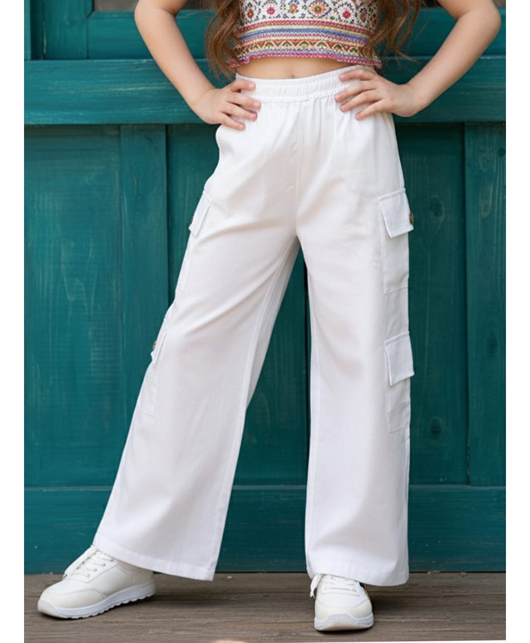 Cutiekins Woven Solid Cargo Pants - Off White-picture-32