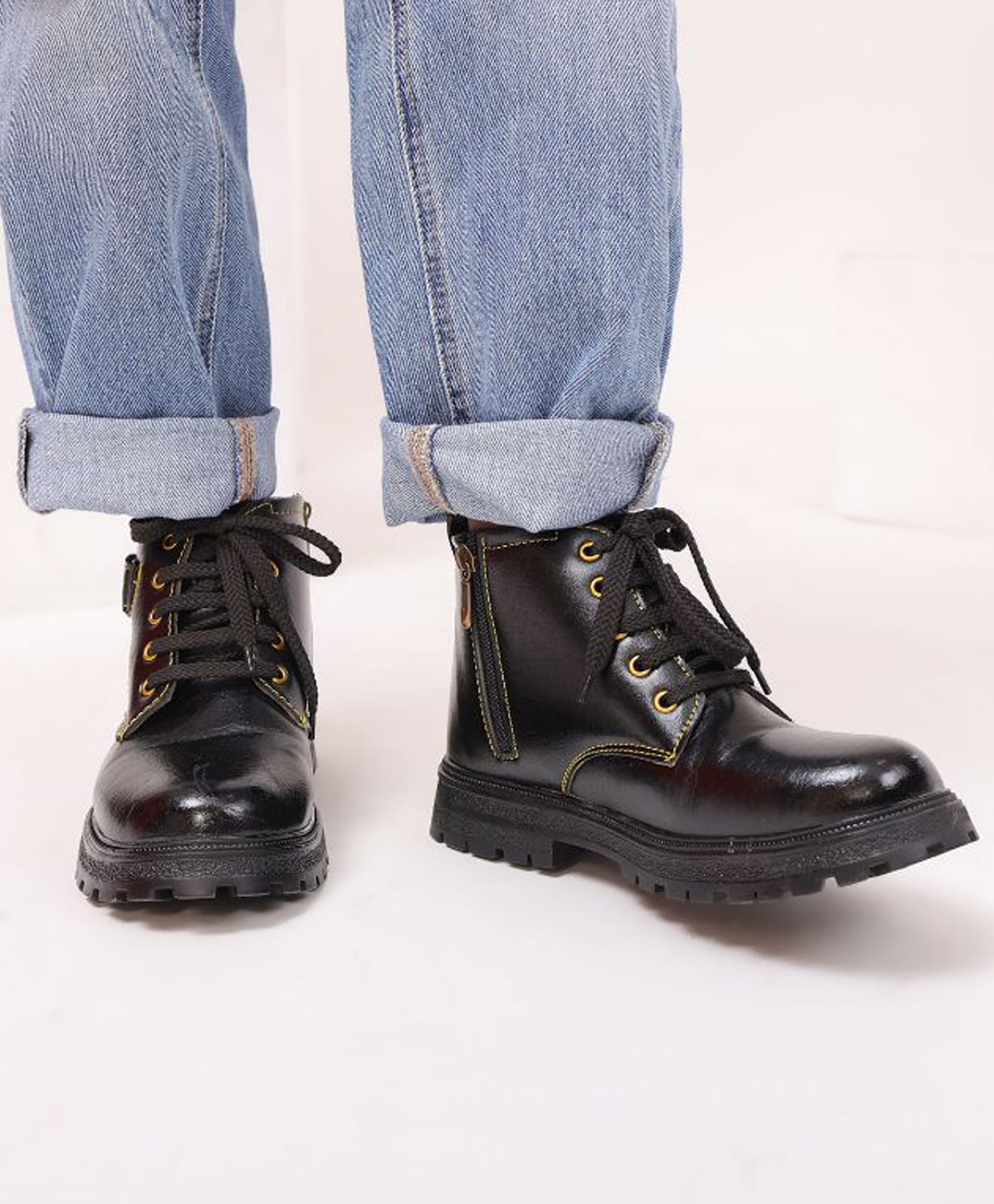 Freeplay Solid Zip Closure Boots - Black-image-5