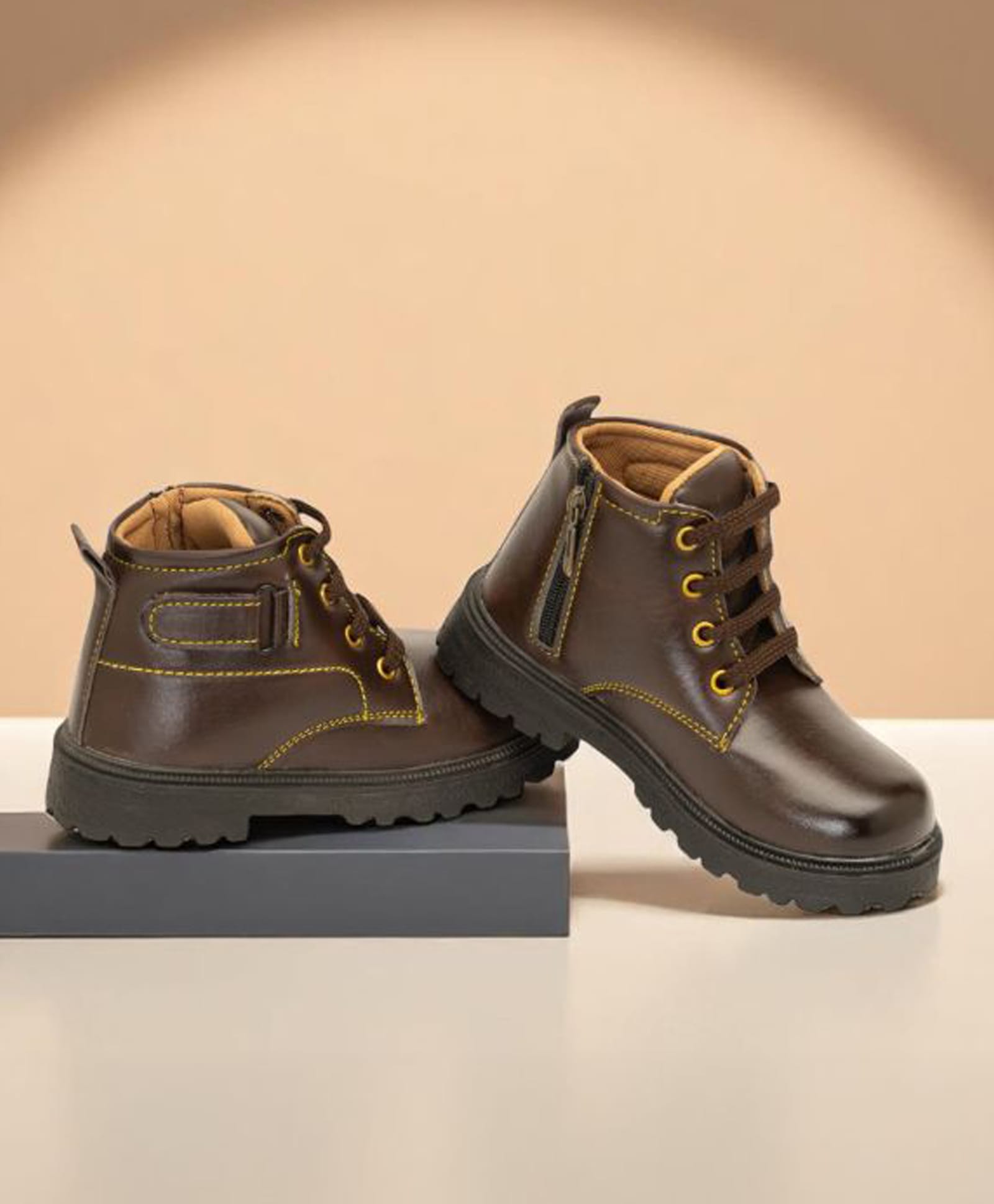 Freeplay Solid Zip Closure Boots - Brown-picture-43