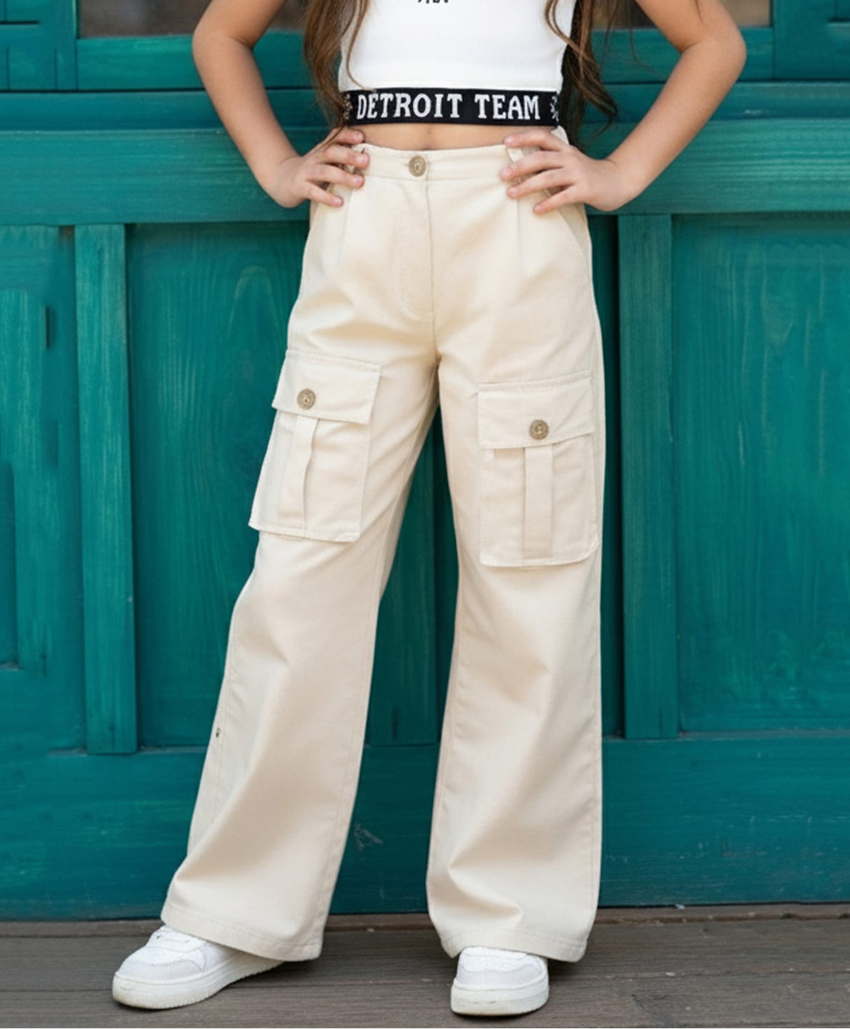 Cutiekins Woven Solid Cargo Pants - Beige-picture-36