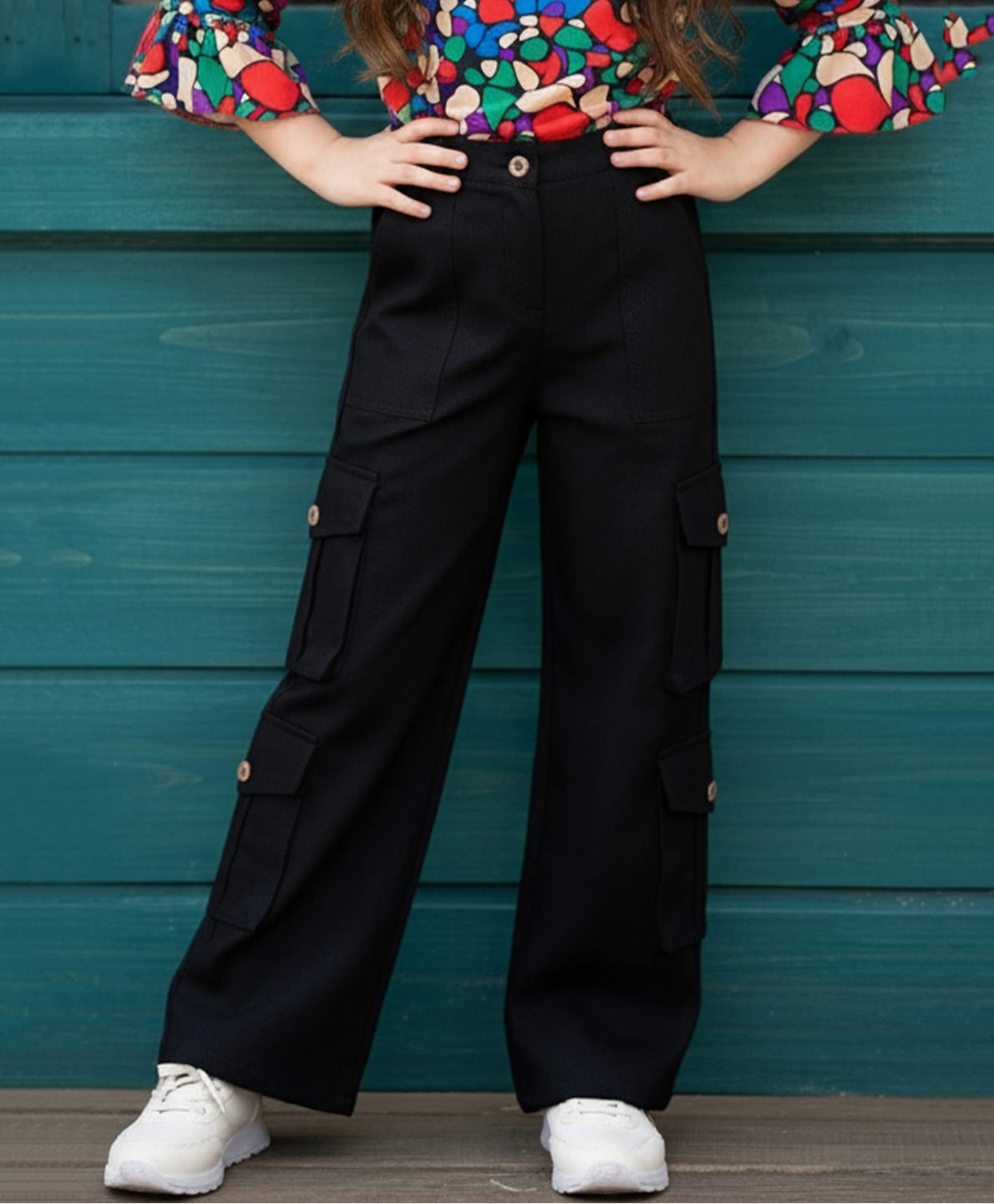 Cutiekins Woven Solid Cargo Pants - Black-image-42