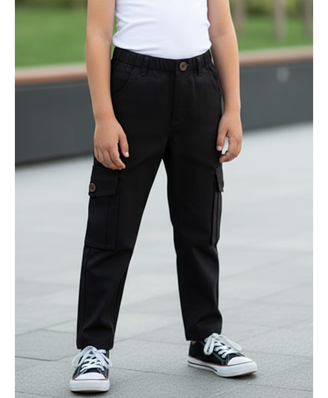 Cutiekins Cotton Woven Solid Cargo Style Pants - Black-picture-24