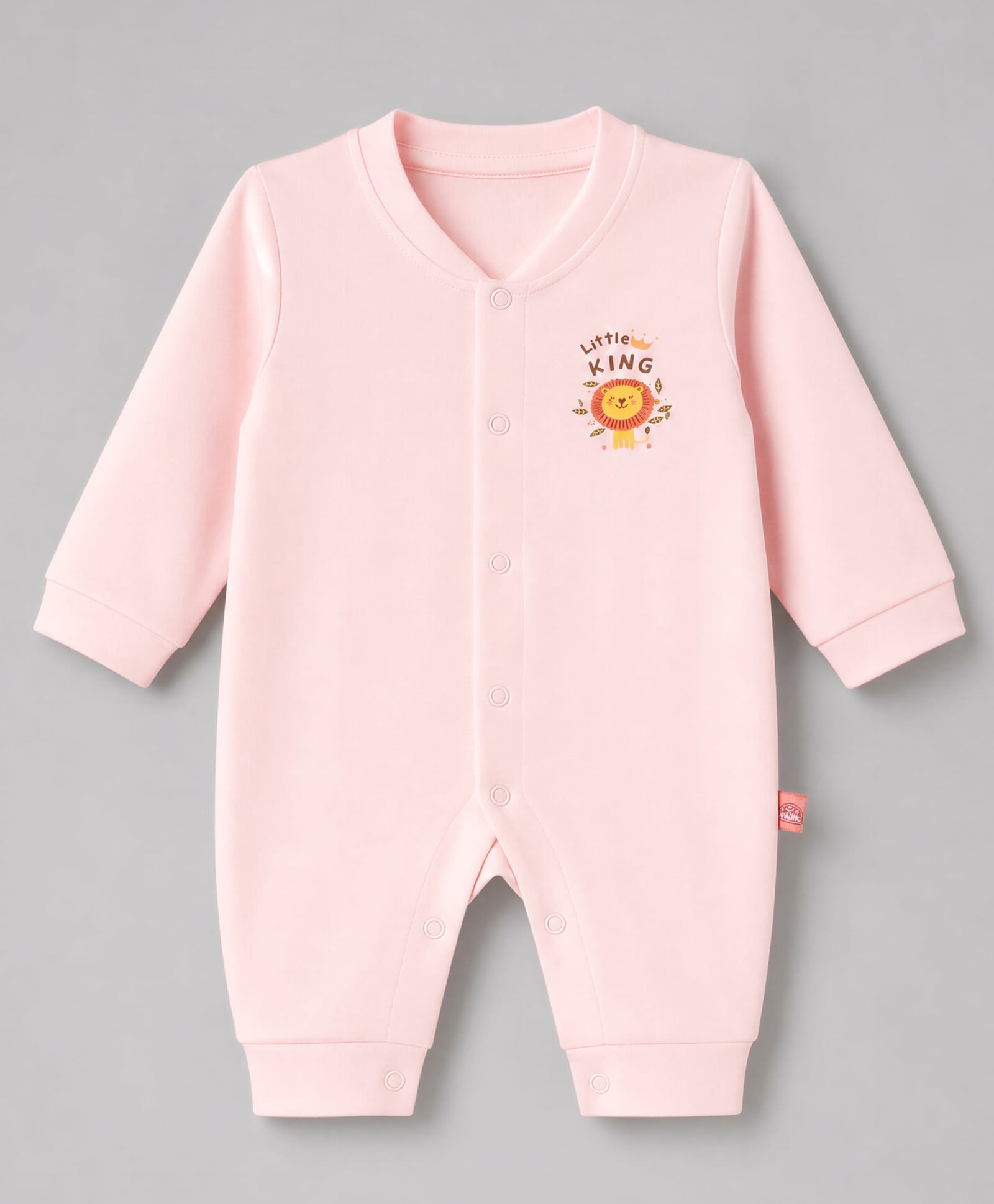 Mini Taurus Knitted Full Sleeves Sleep Suit With Tiger & Text Print - Pink-image-23