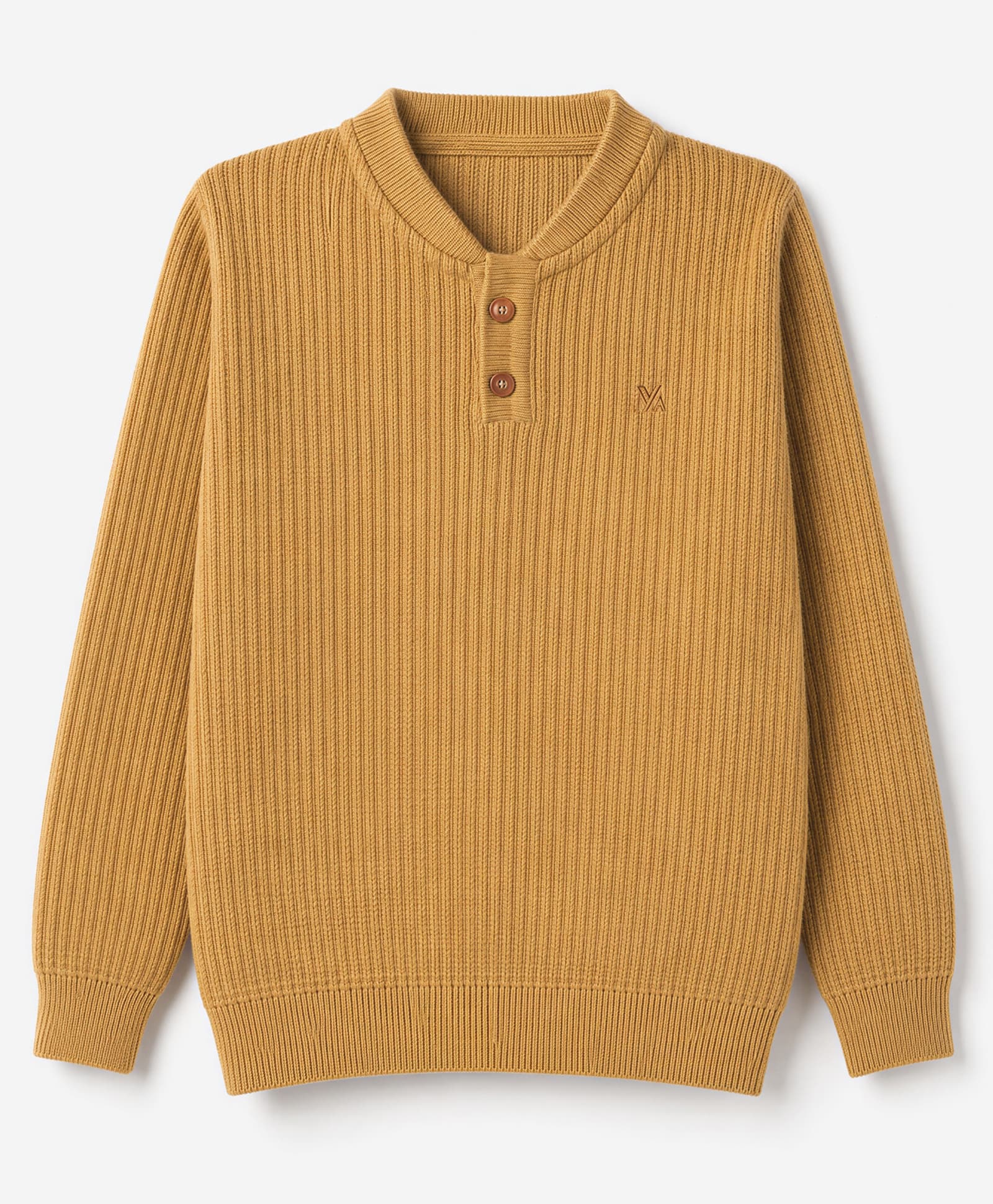 Yellow Apple Knit Full Sleeves Winter T-Shirt - Golden-image-33