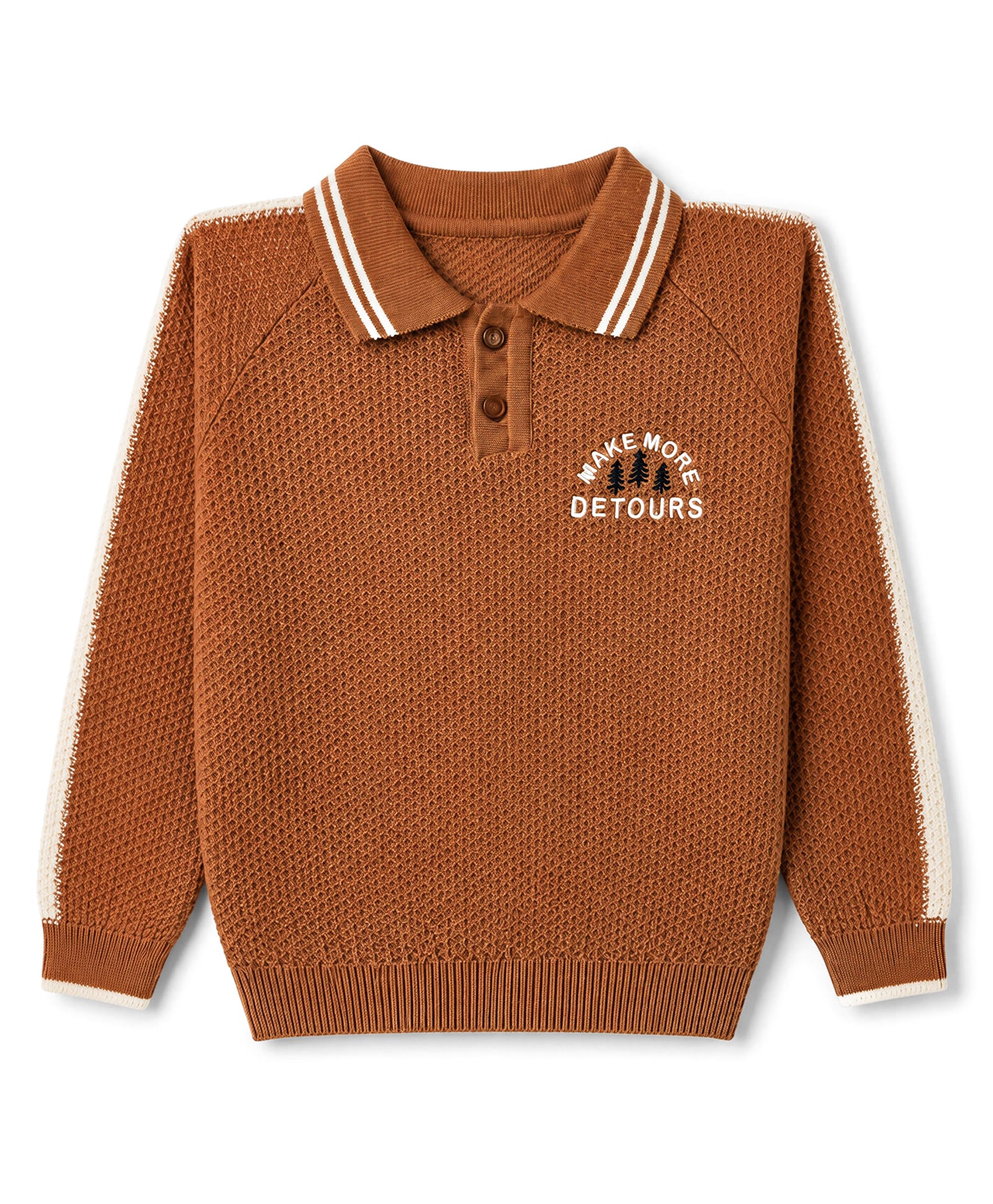 Yellow Apple Knit T-Shirts with Full Sleeves and Adventure Print in Rust Orange for 2-3 Years-picture-28