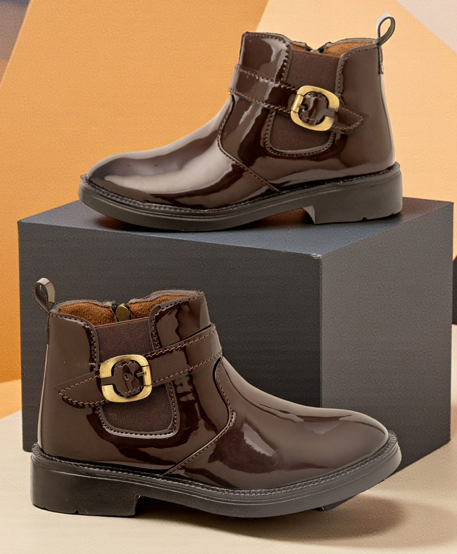 Freeplay Solid Buckle Closure Boots - Brown-picture-34