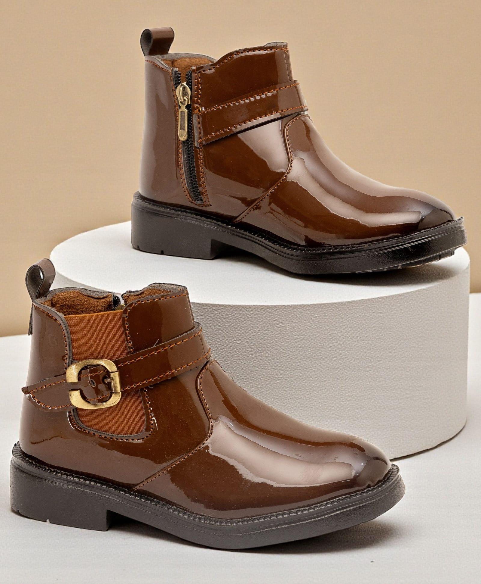 Freeplay Solid Buckle Closure Boots - Tan-picture-35