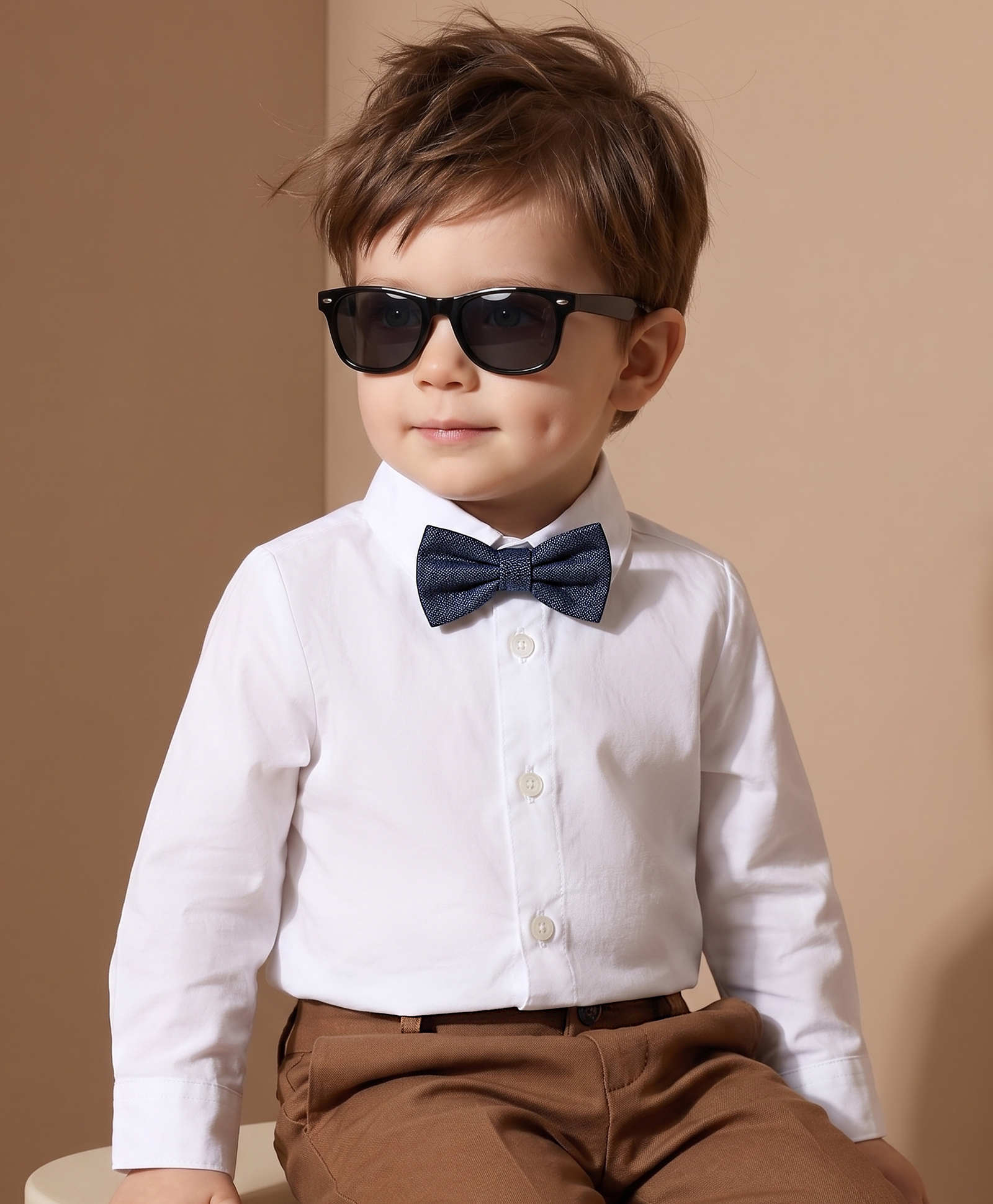 Babyoye Interlock Knit Full Sleeves Solid Party Shirt With Bow - White-picture-10