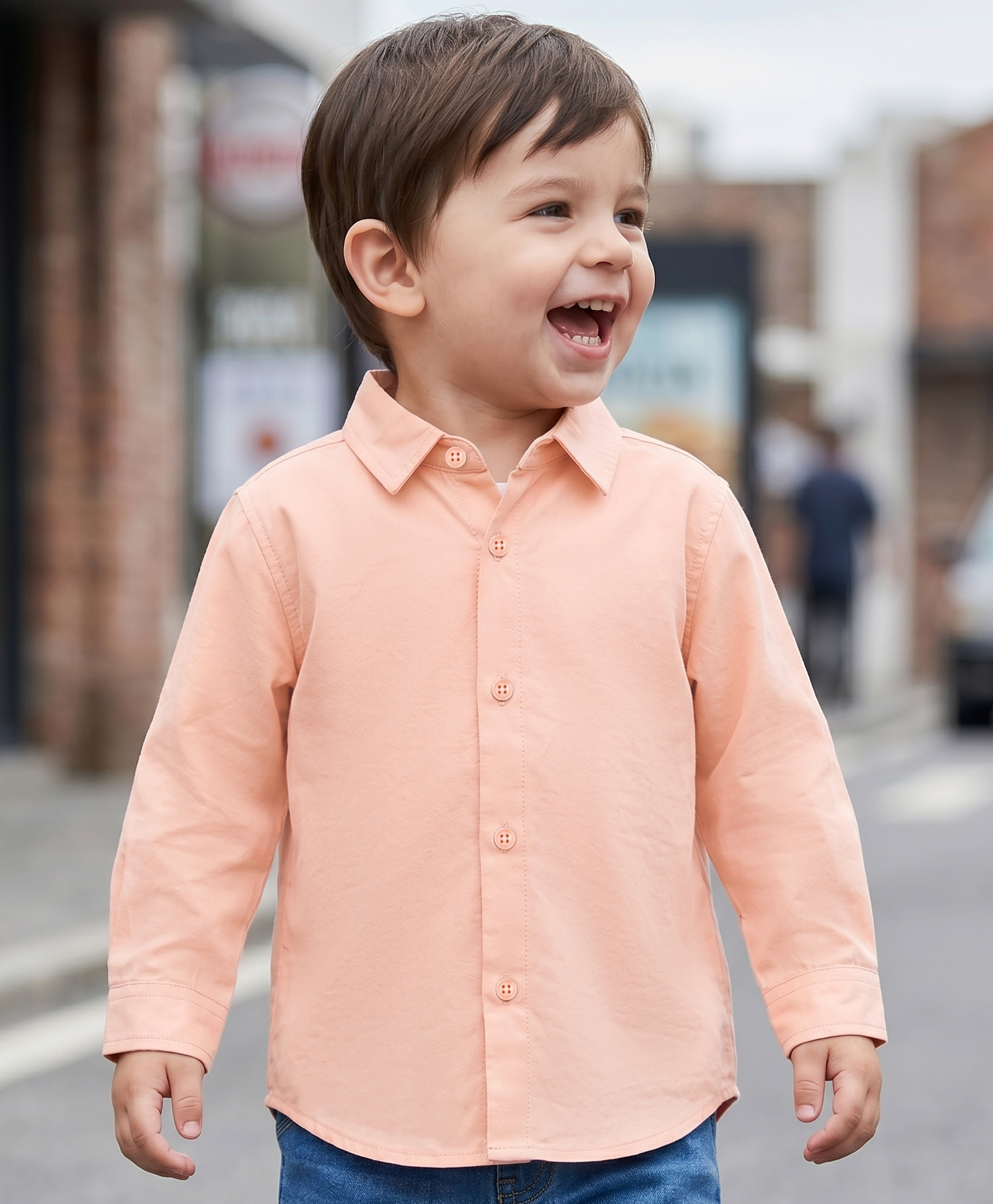 Babyoye Interlock Knit Dobby Full Sleeves Solid Shirt - Pink-picture-21