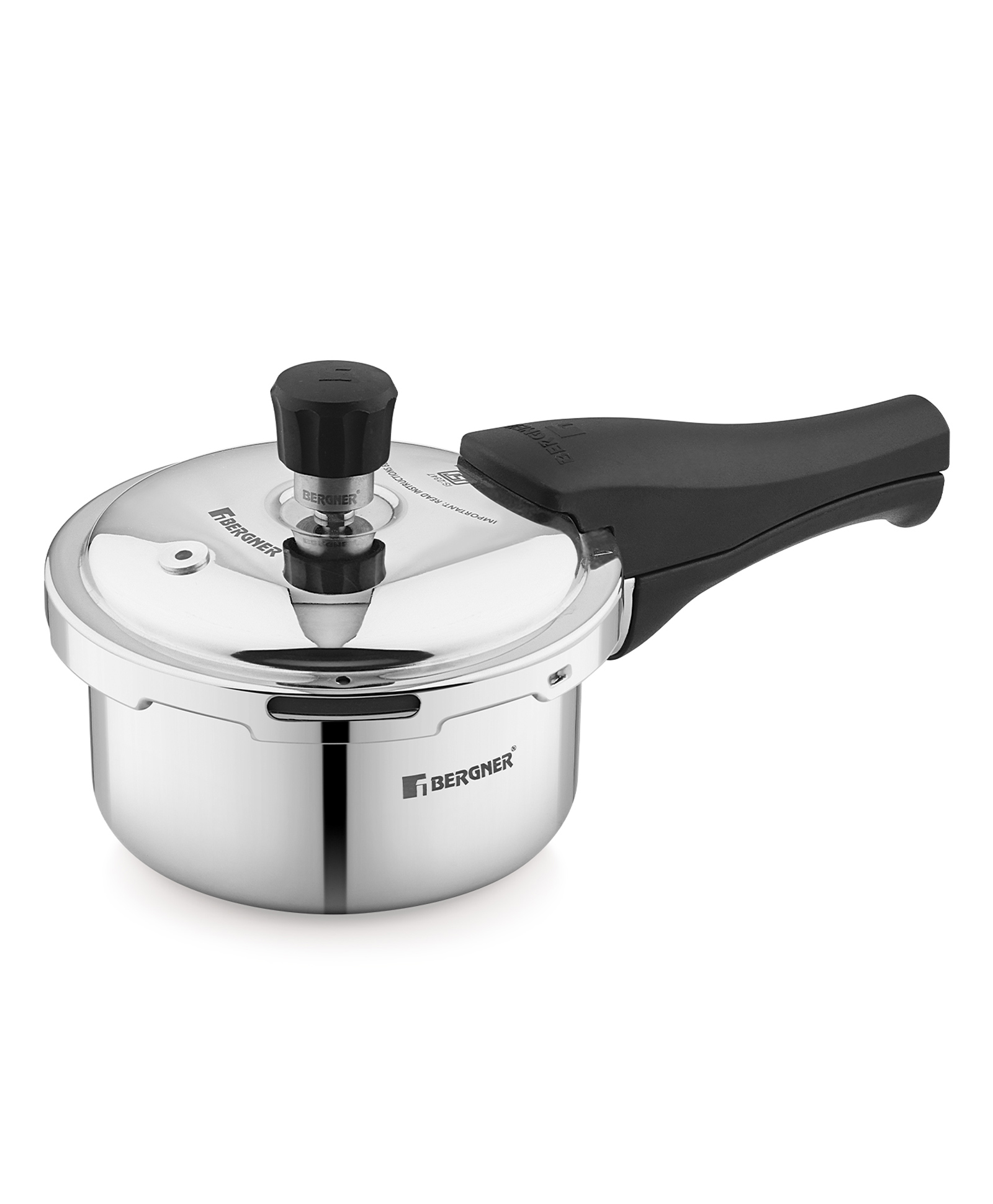 Bergner Tri-Max Junior TriPly 1 Litre Pressure Cooker - Induction Bottom- Silver-image-25