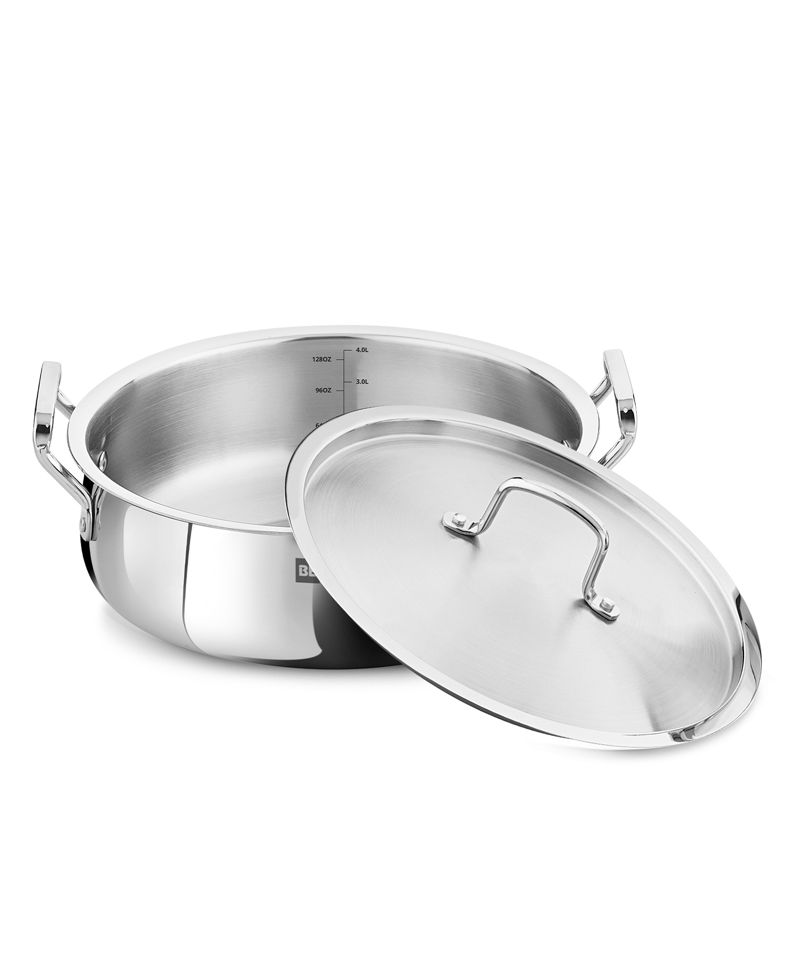 Bergner BE Bergner Essentials TriPly Stainless Steel 24 cm Biryani Handi with Lid, 4.4 Litre Biryani Pot, Patila Handi, Even Heat Distribution, Induction Bottom & Gas Stove Ready, 5-Year Warranty-image-42