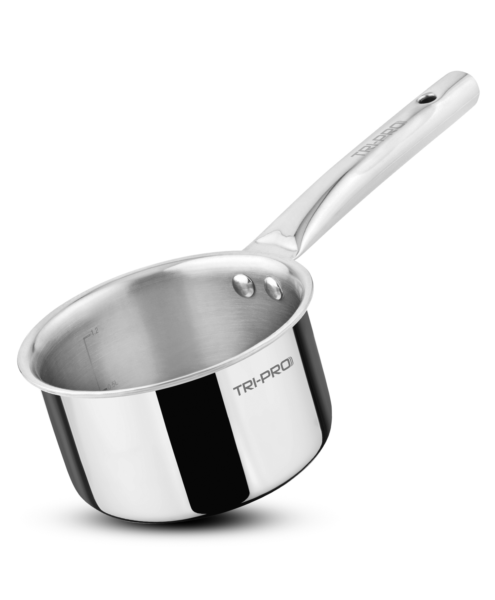 Bergner Tripro Triply Stainless Steel 14 cm Saucepan/ Tea Pan / Milk Pan - Capacity 1.2 Litre-picture-16