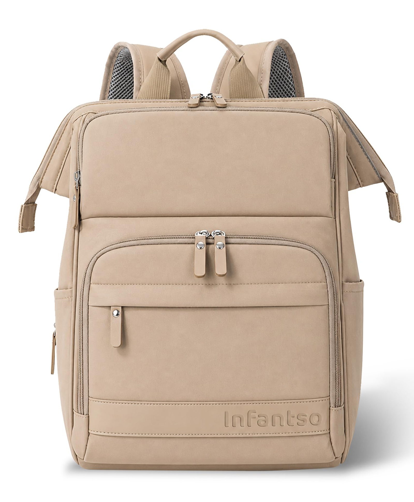 Infantso Multifunctional Waterproof Diaper Backpack For Mothers For Travel -Beige-image-4