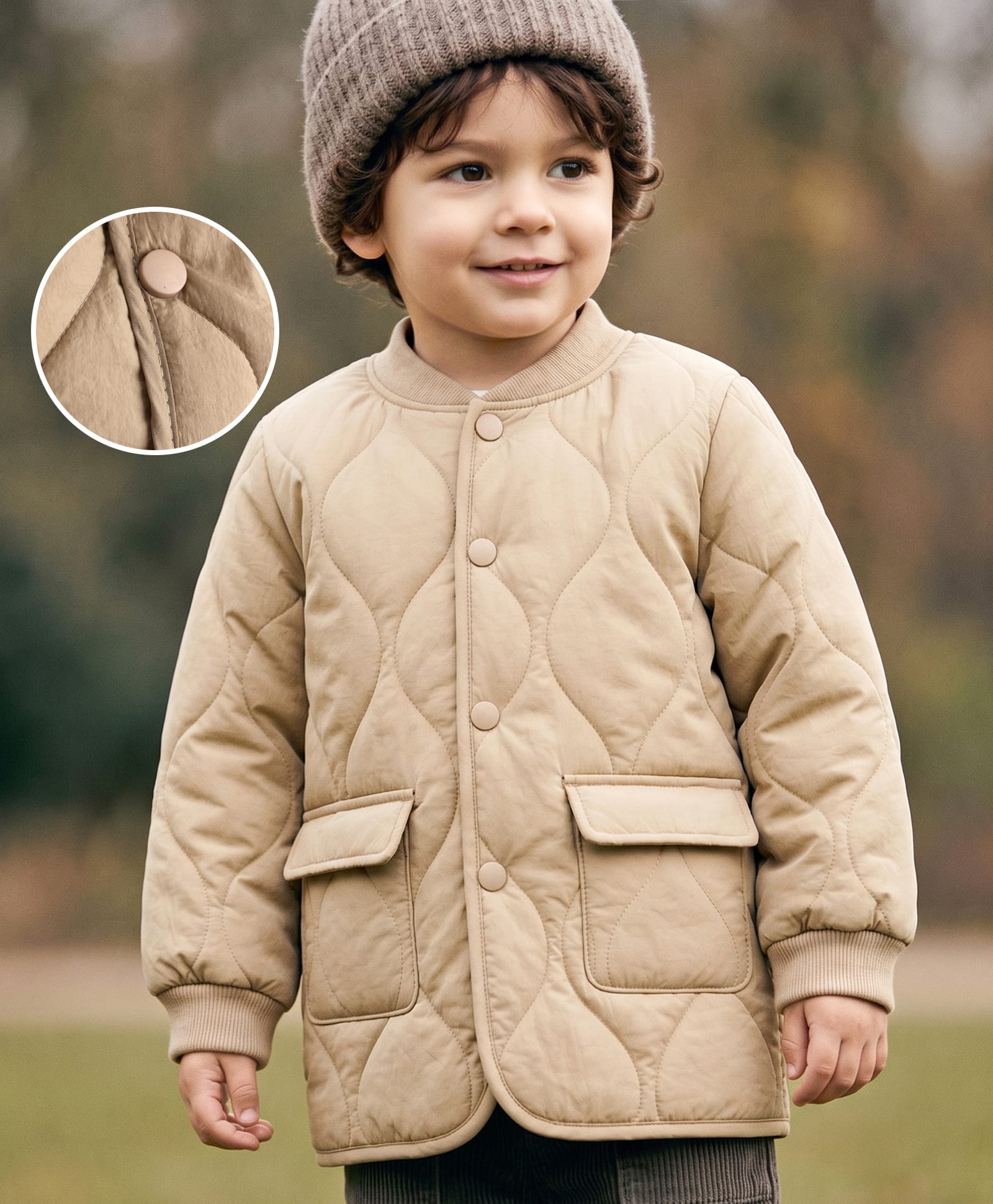 Mark & Mia Full Sleeves Padded Solid Colour Jacket - Khaki-picture-26
