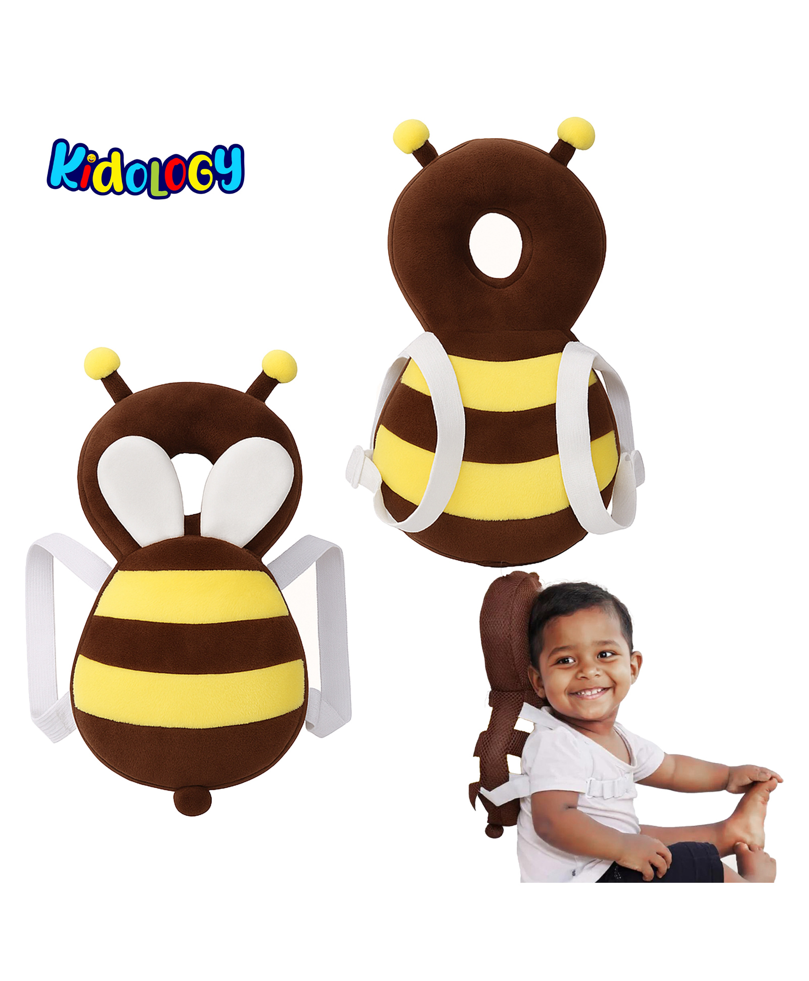 Kidology Plush Baby Head Protector Cushion for Infants, Anti-Fall Safety Backpack Pillow, Soft Breathable Toddler Head Guard for Crawling & Walking (6 Months+)-image-44