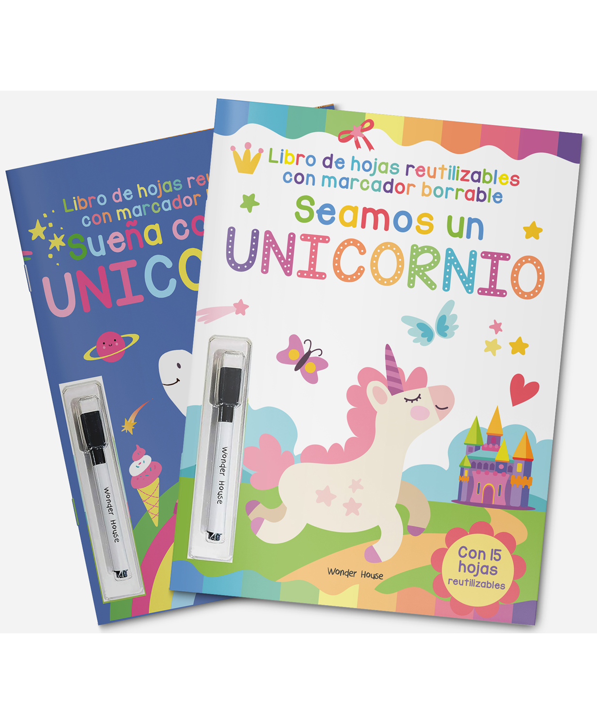 Reusable wipe and clean Let's be a Unicorn activity book - Spanish, Reusable Sticker Book-Spanish, Pack of-1-Spanish-image-35