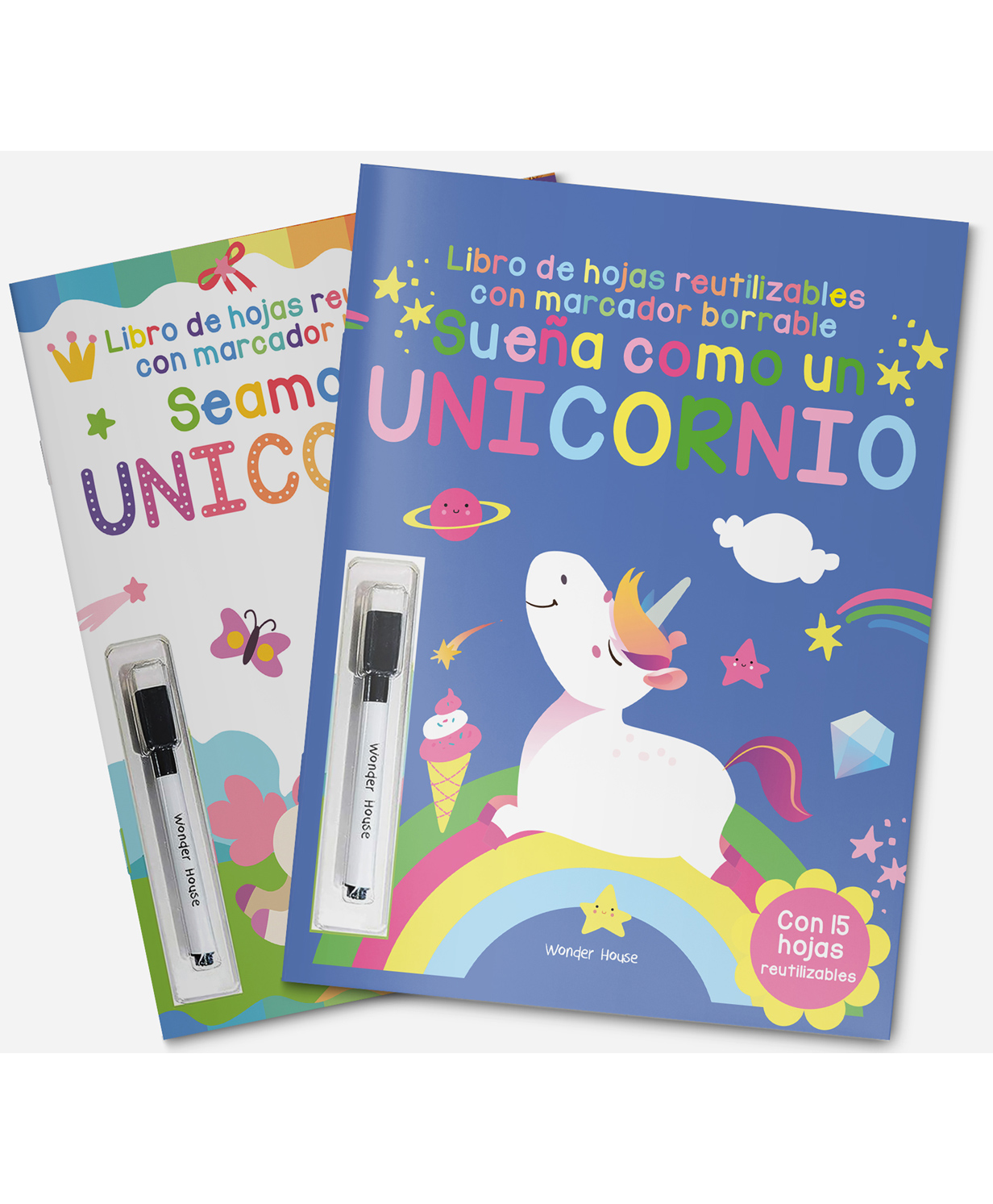 wonder house books Reusable wipe and clean Dream like a Unicorn activity book - Spanish, Reusable Sticker Book-Spanish, Pack of-1-Spanish-picture-13