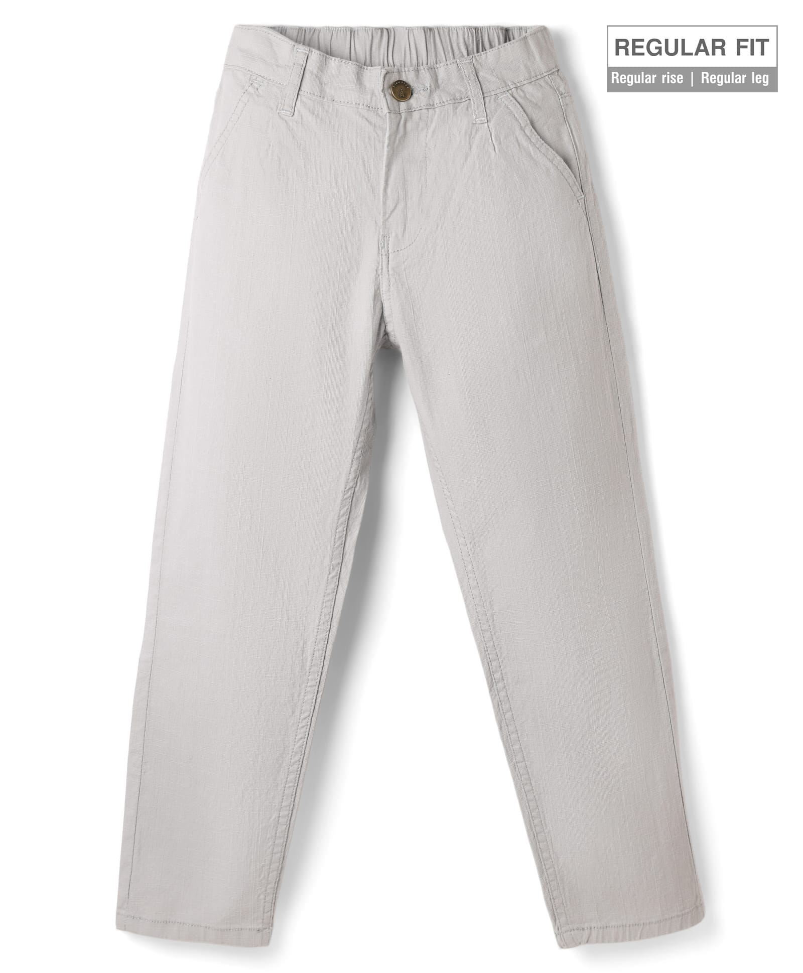 Pine Kids Denim Woven Full Length Solid Color Trousers - Grey-picture-27