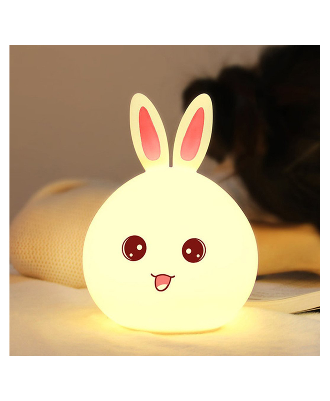 WOLTAX Rabbit Shape Silicone Night Lamp for Kids Soft LED Touch Lamp | Bedroom & Nursery Light-picture-25