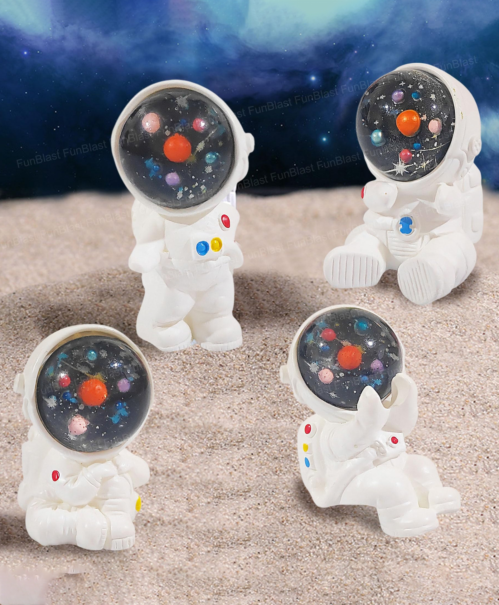 FunBlast Cute Mini Astronaut Miniature Figurines for Car & Table, Office Pack of 4-image-19