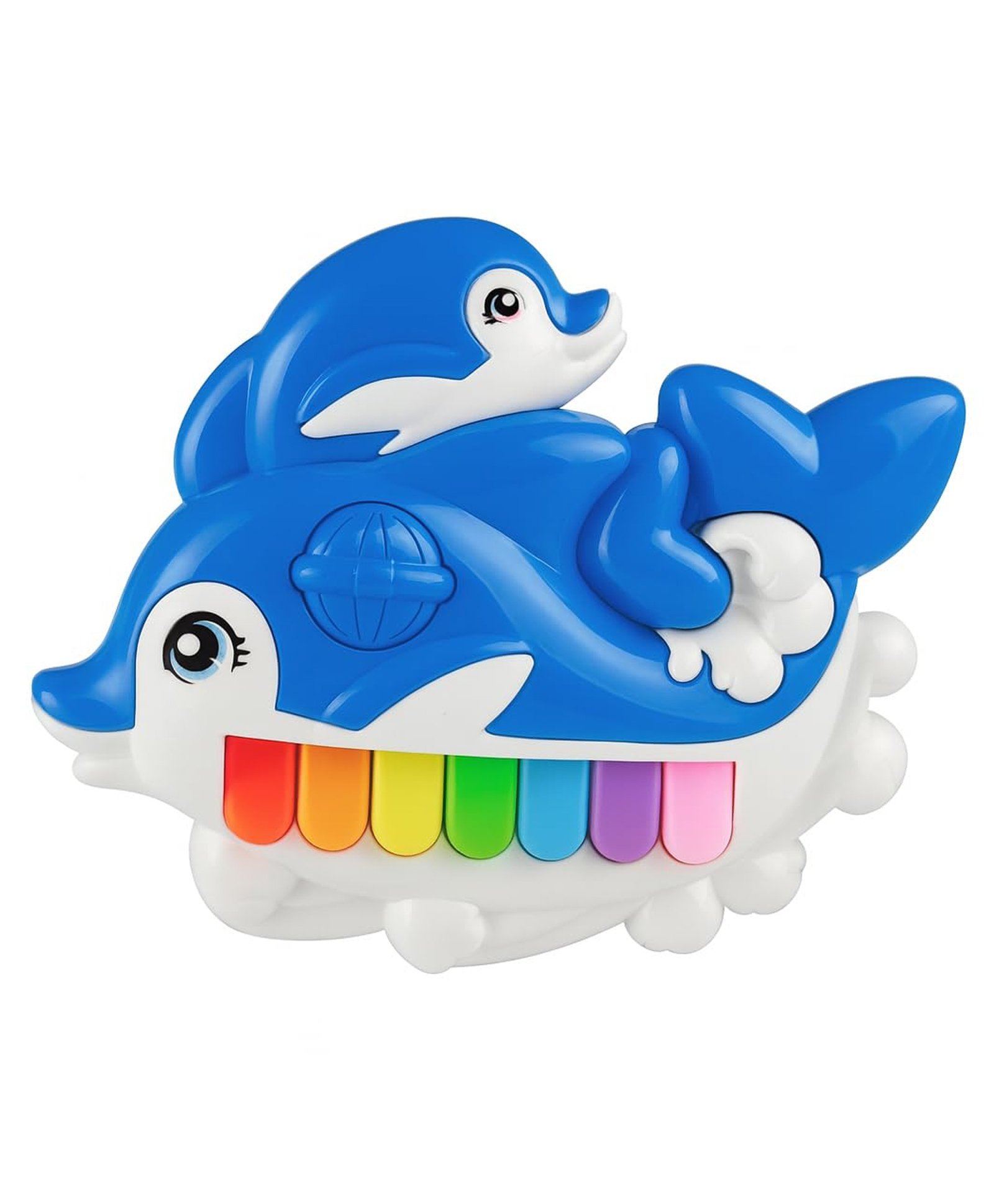 FunBlast Dolphin Theme Piano Musical Keyboard Toy with Lights for Kids Pack of 1 Blue-image-41