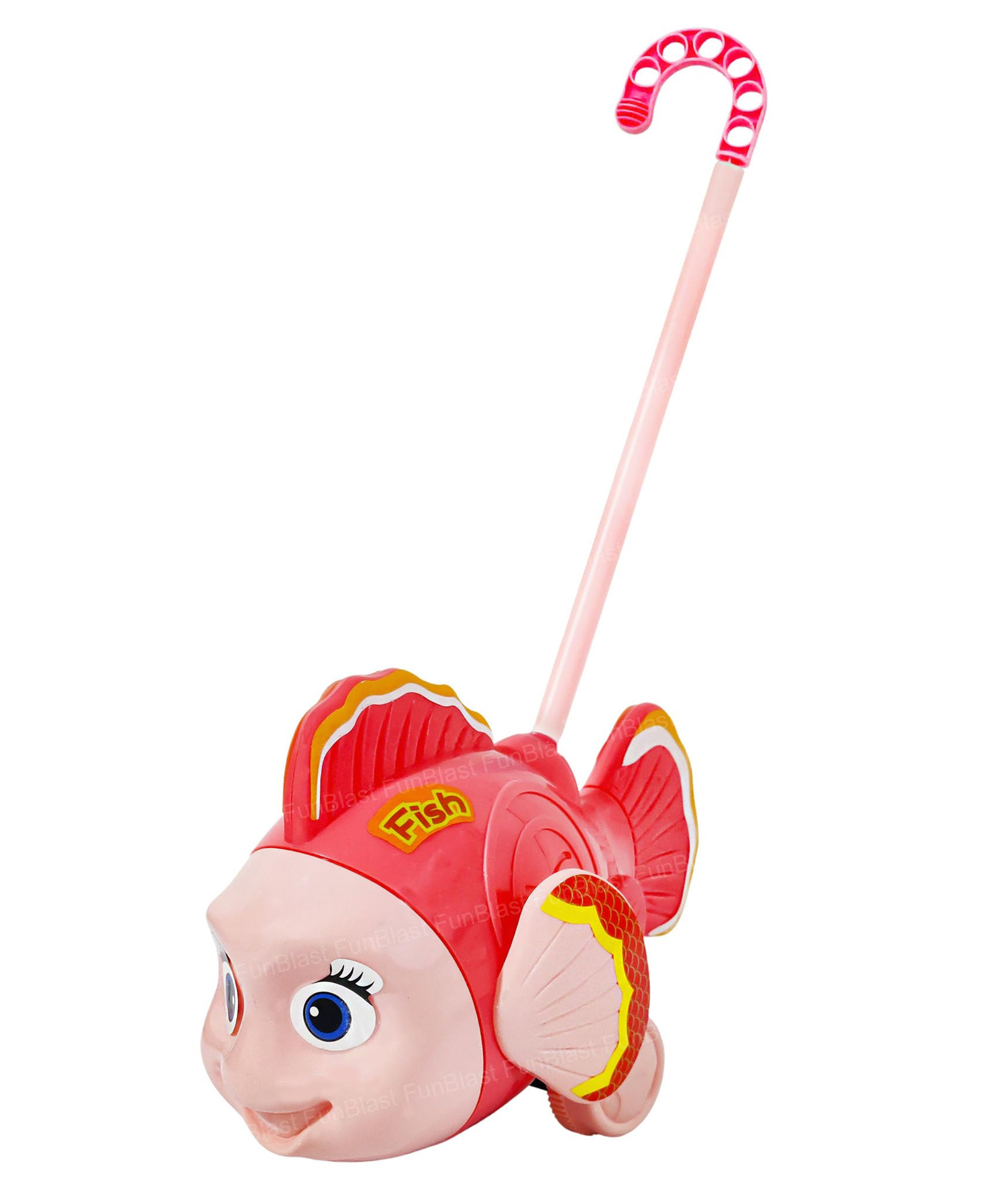 FunBlast Push & Go Walking Pull Along Fish Toy for Kids Pack of 1 (Multicolor)-picture-36