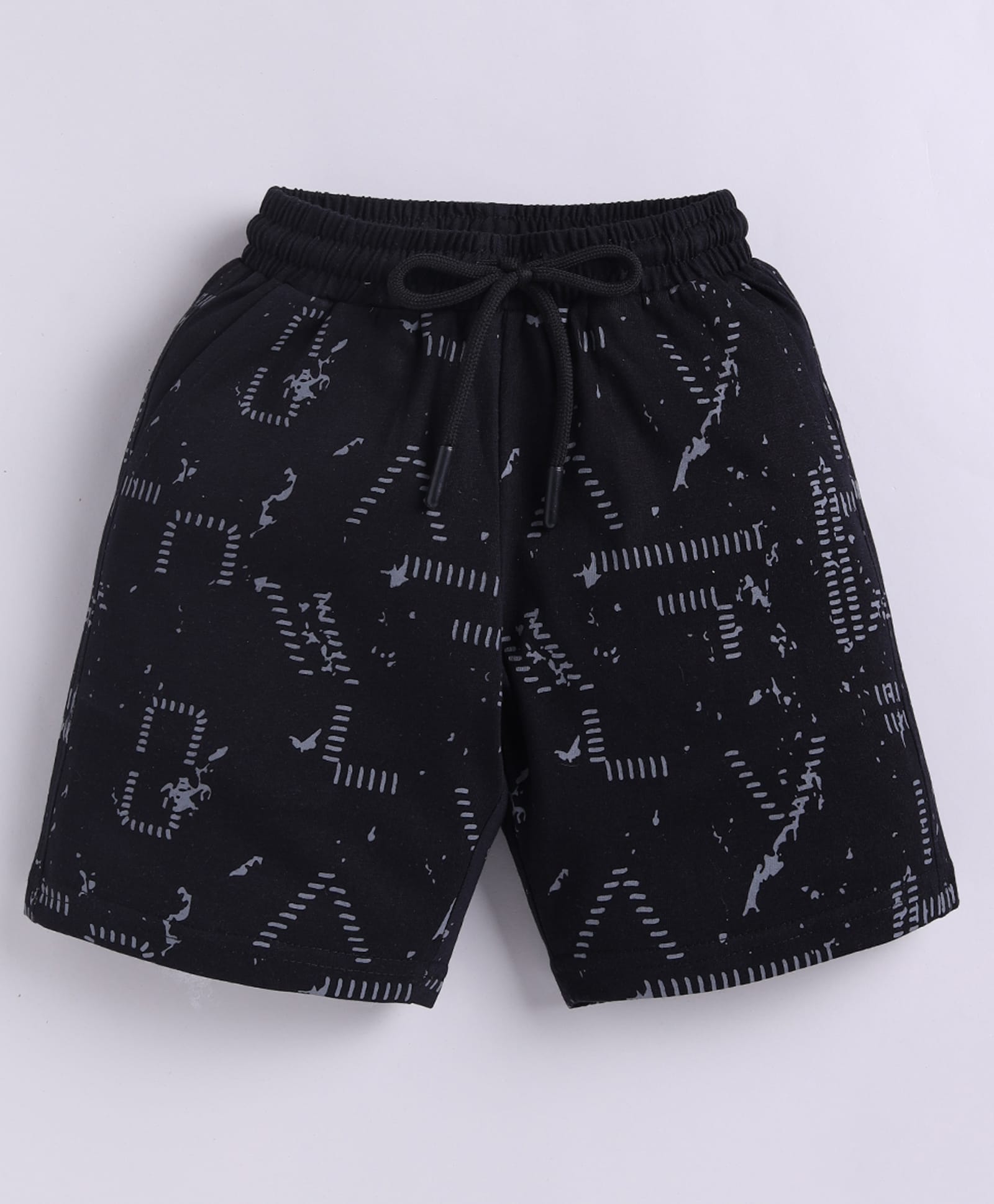 giniekids Cotton Knit Abstract Printed Dress - Black-picture-26