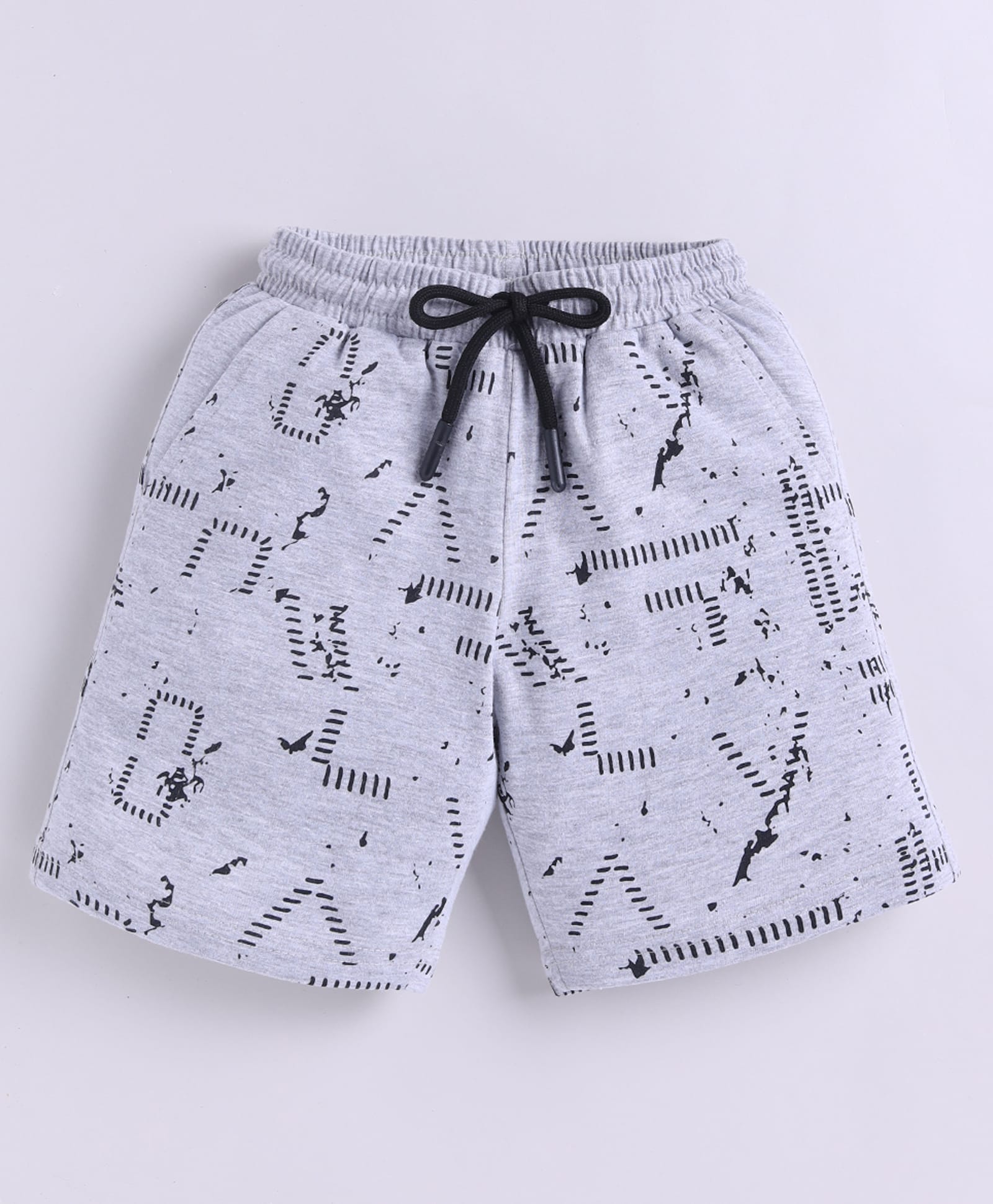 giniekids Cotton Knit Abstract Printed Dress - Grey-picture-26