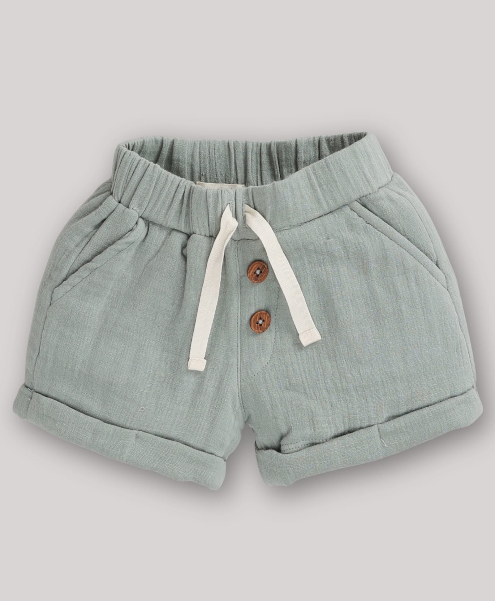 Cot & Candy Muslin Woven Solid Shorts - Light Green-picture-28