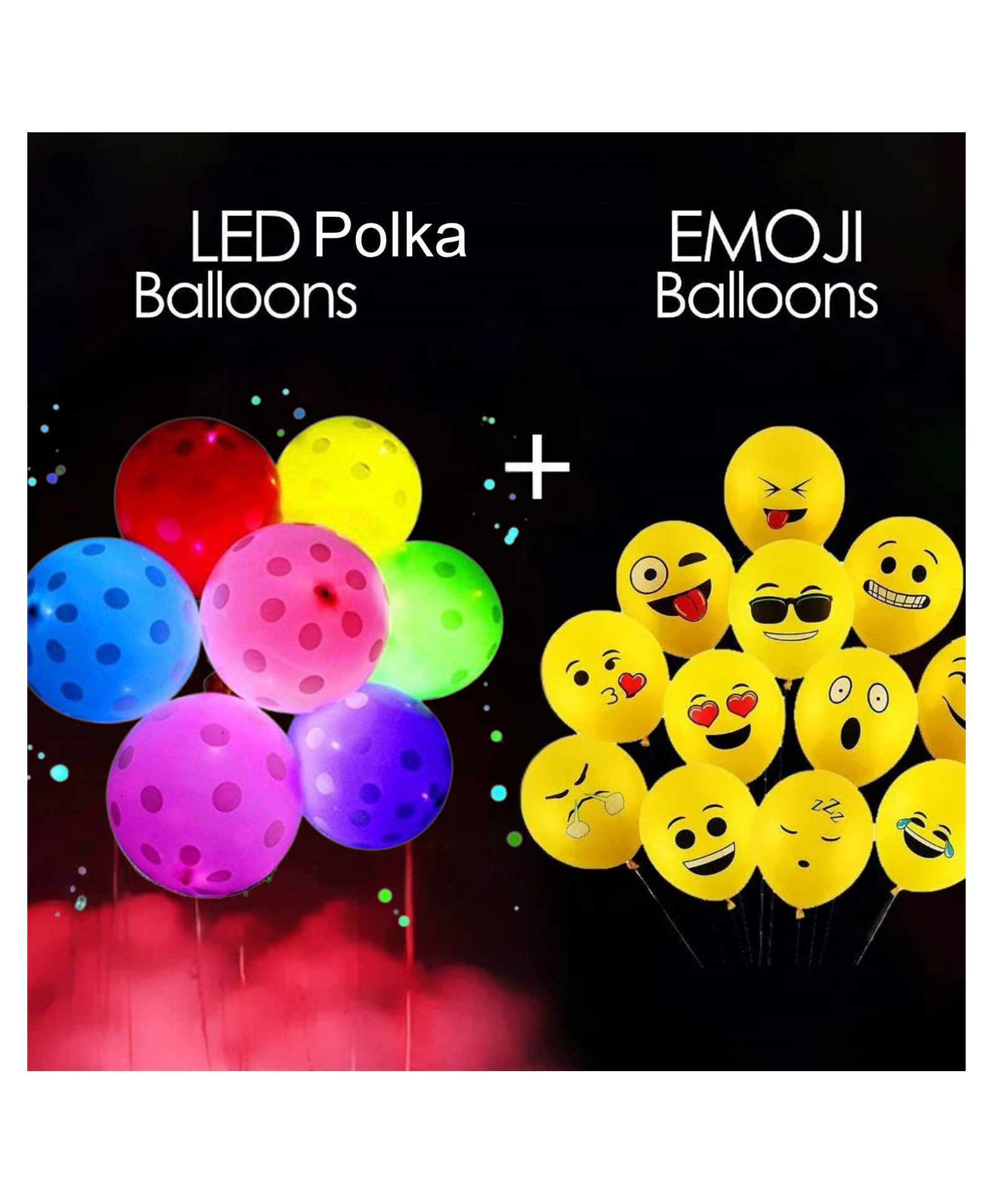 Puchku Emoji Expression Party Balloons with LED Light Up for Birthday Party Decoration - Pack of 50-image-44