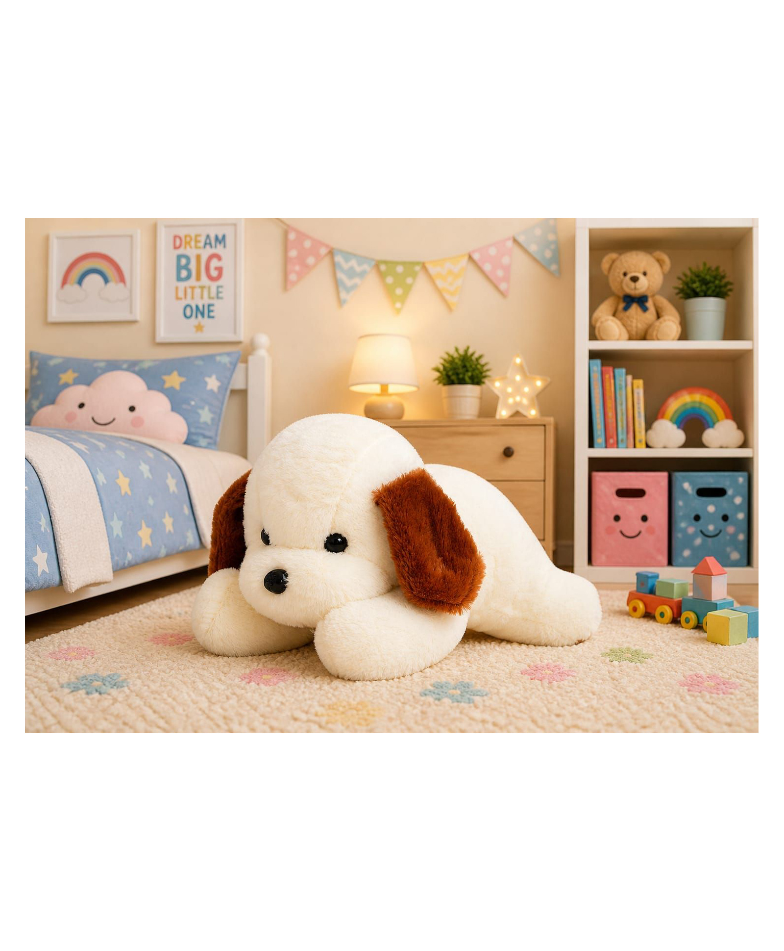 BESTIES 26 cm Sleeping Dog Plush Toy - White-image-40