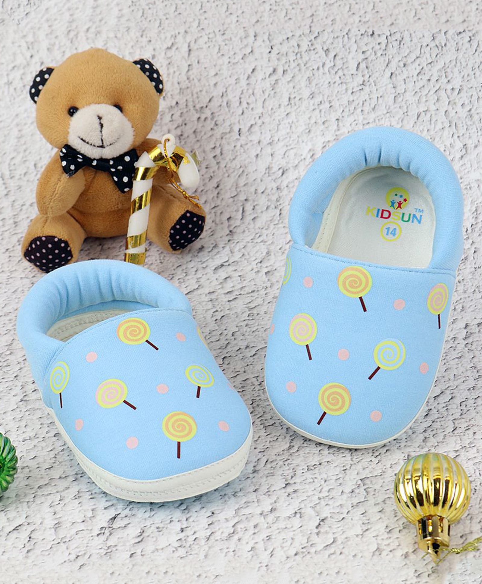 KIDSUN Candy Printed Slip On Booties - Sky Blue-image-6