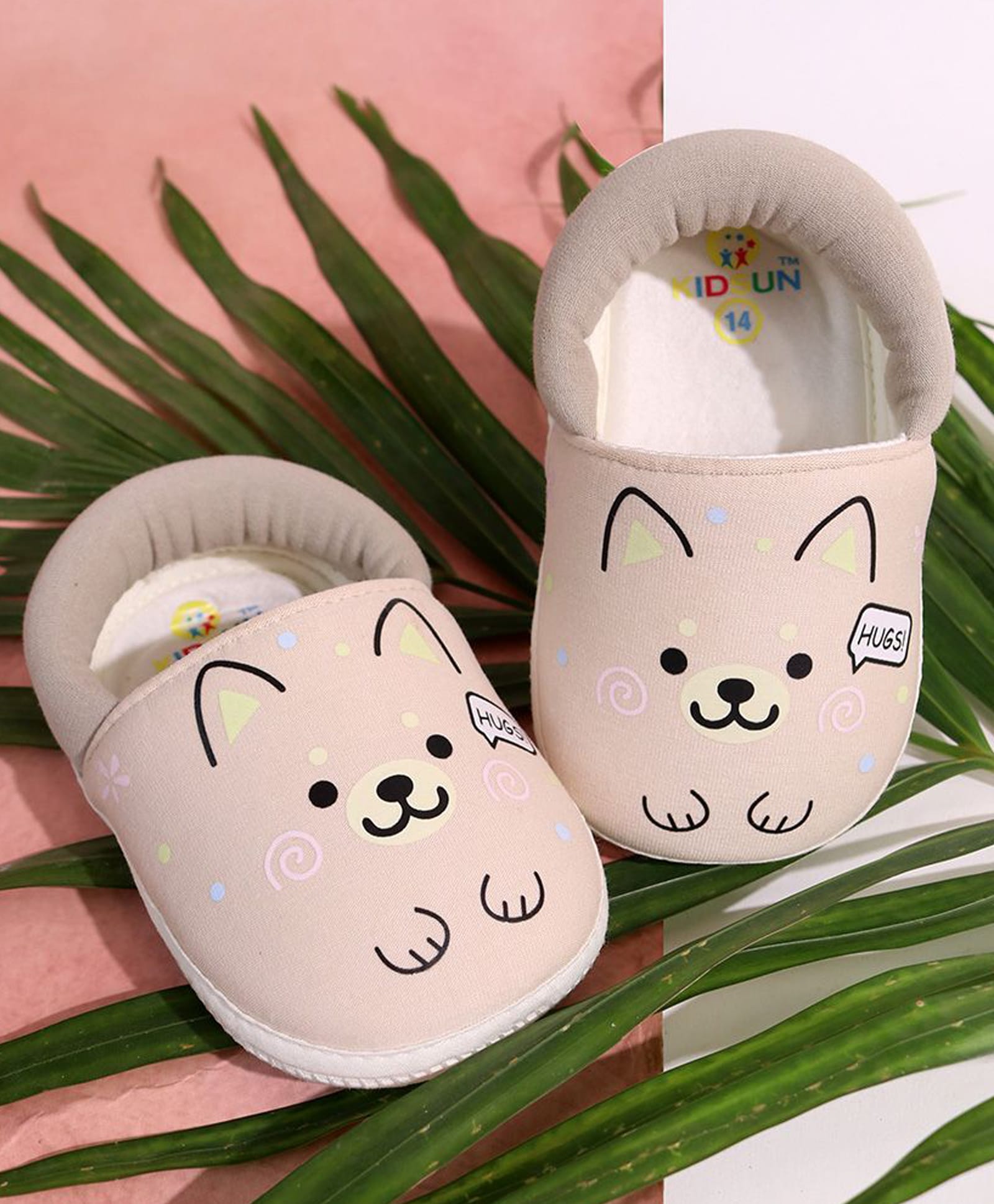 KIDSUN Dog Printed Slip On Booties - Grey-image-19