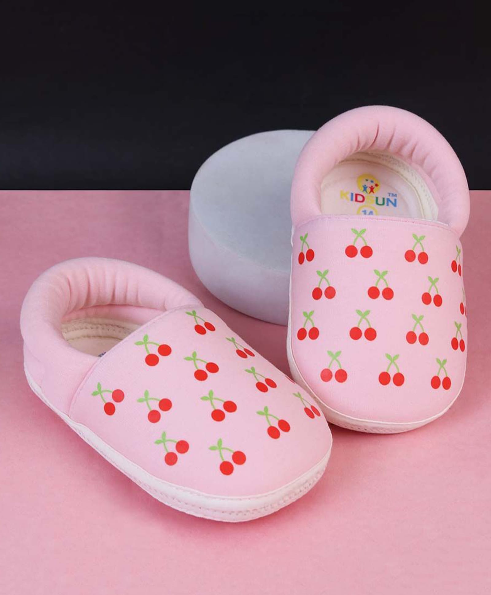 KIDSUN Cherry Printed Slip On Booties - Pink-image-37