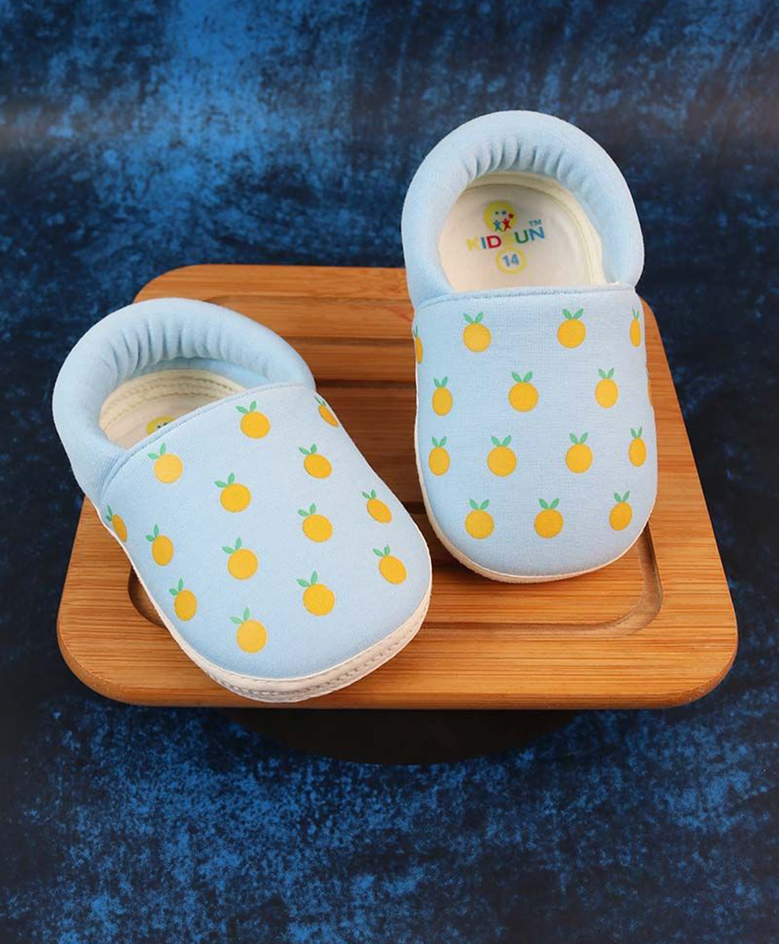 KIDSUN Orange Printed Slip On Booties - Sky Blue-picture-12