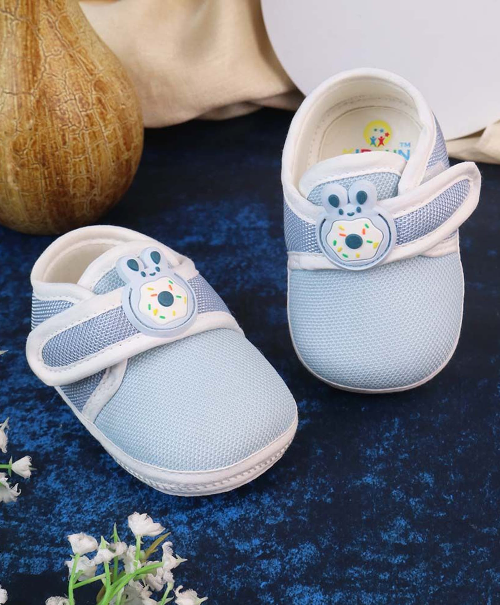 KIDSUN Donut Applique Detailed Velcro Closure Booties - Sky Blue-picture-20