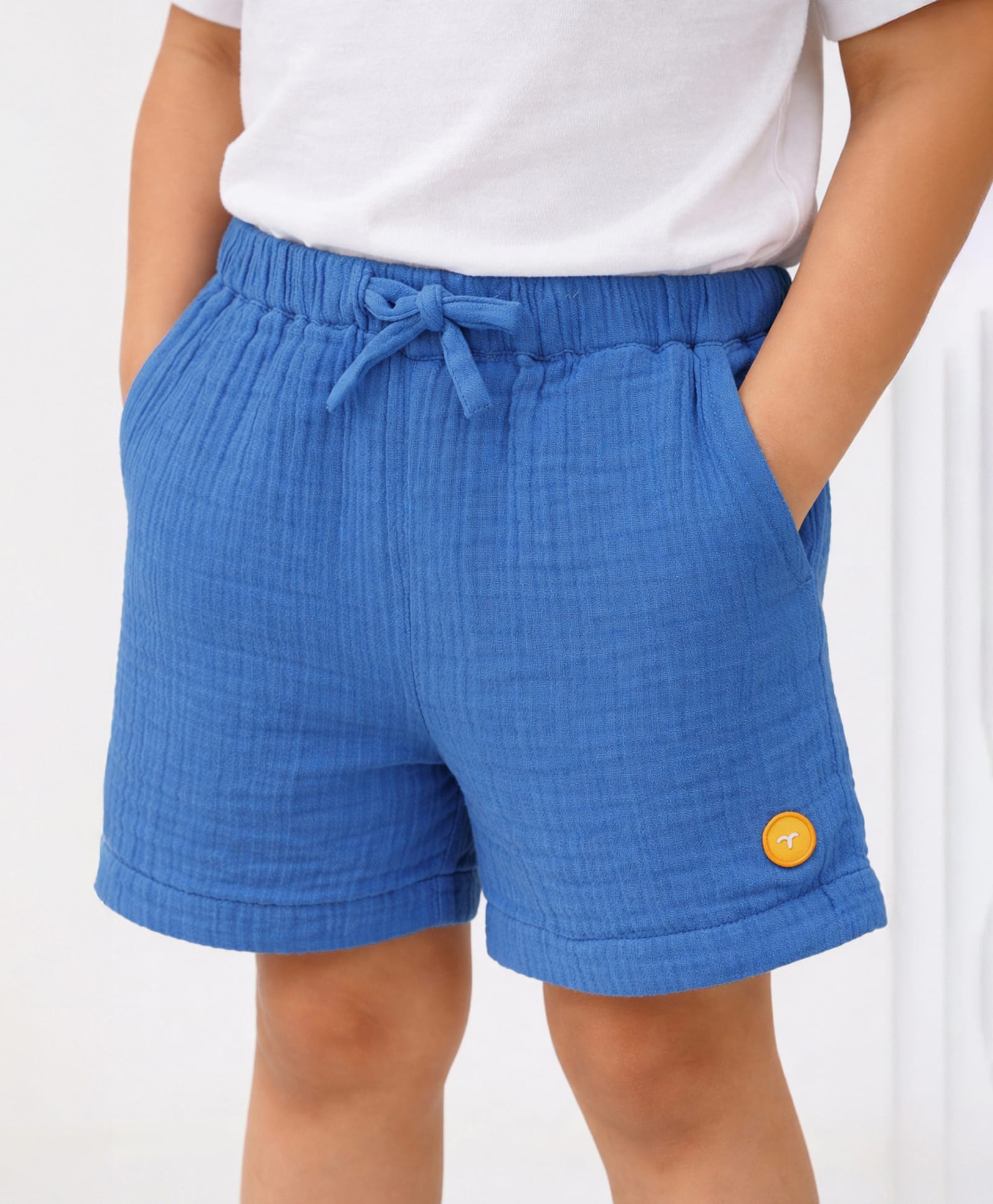 Somersault Cotton Woven Solid Shorts - Blue-picture-30