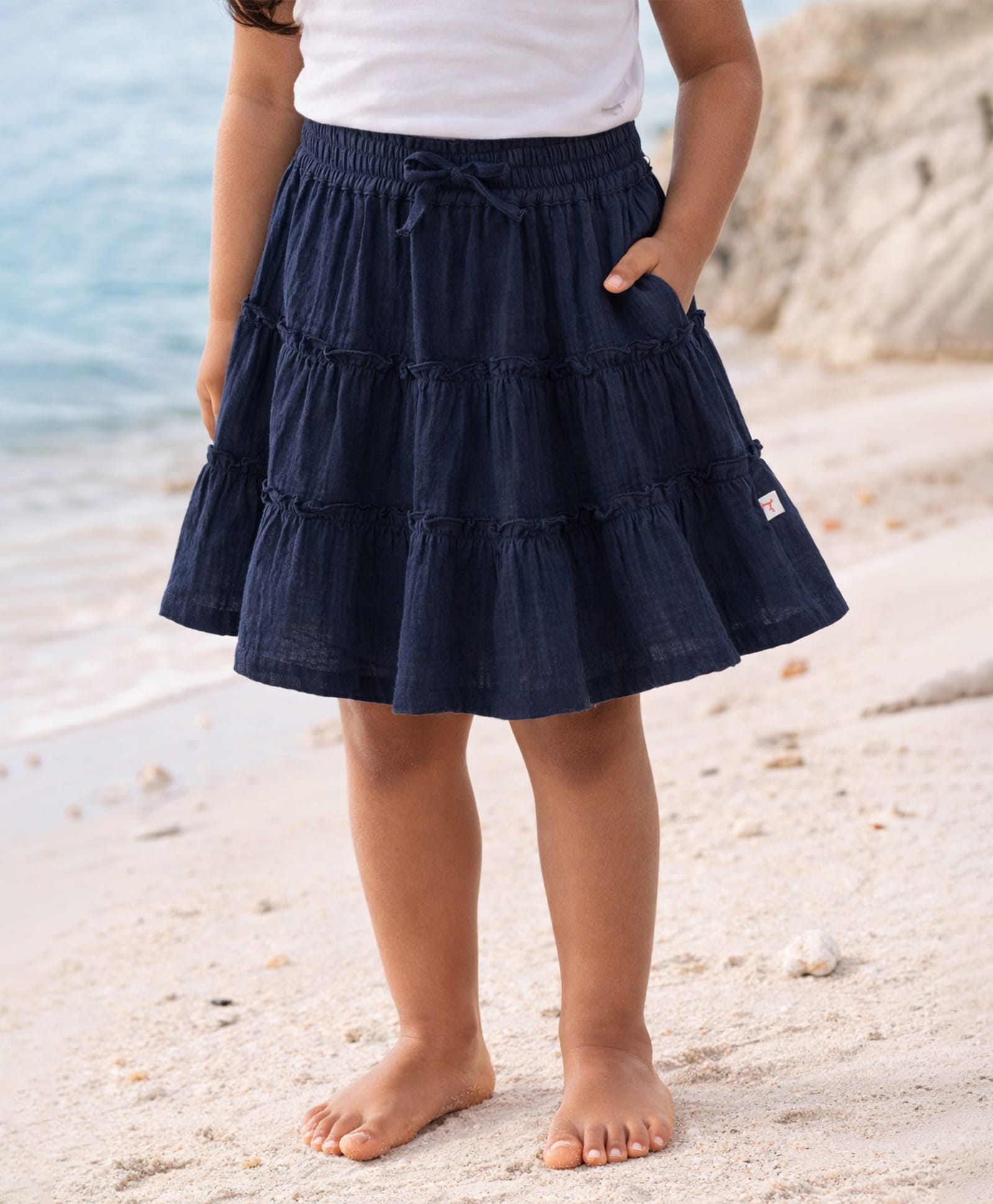 Somersault Cotton Woven Solid Skirt - Blue-image-31