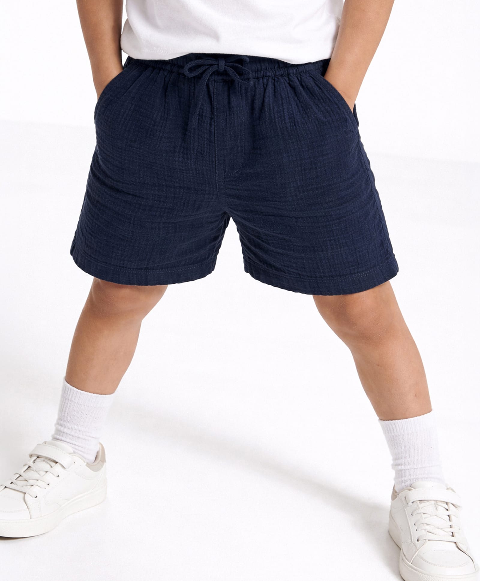 Somersault Cotton Woven Solid Shorts - Navy Blue-picture-20