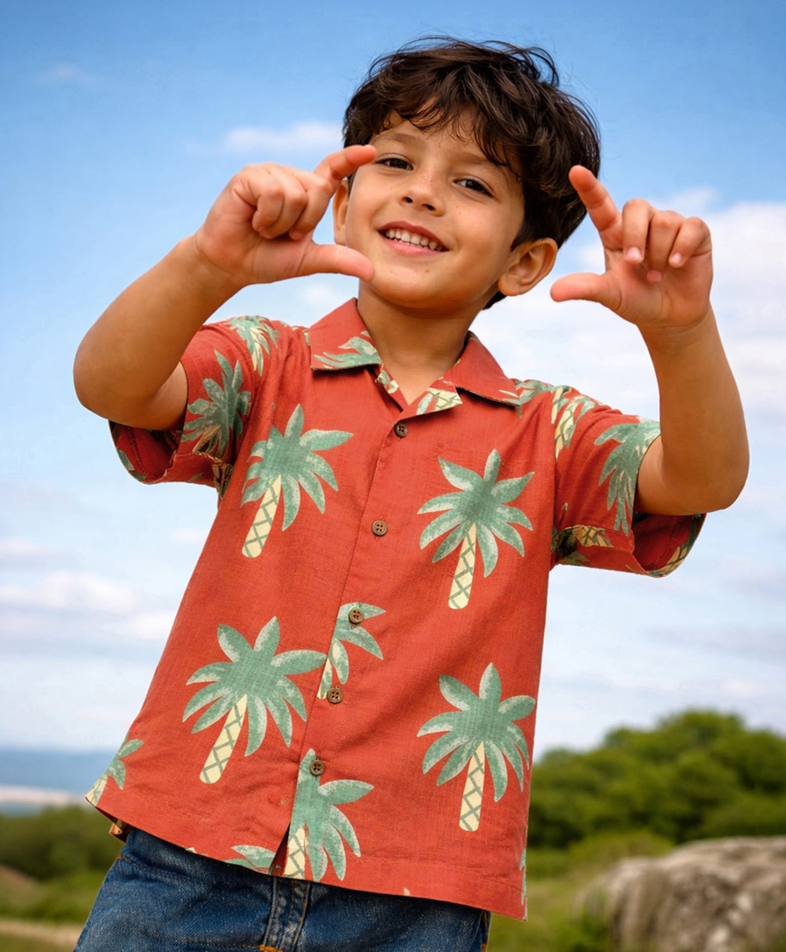 Somersault Cotton Woven Half Sleeves Tropical Theme Printed Shirt - Rust Orange-picture-15