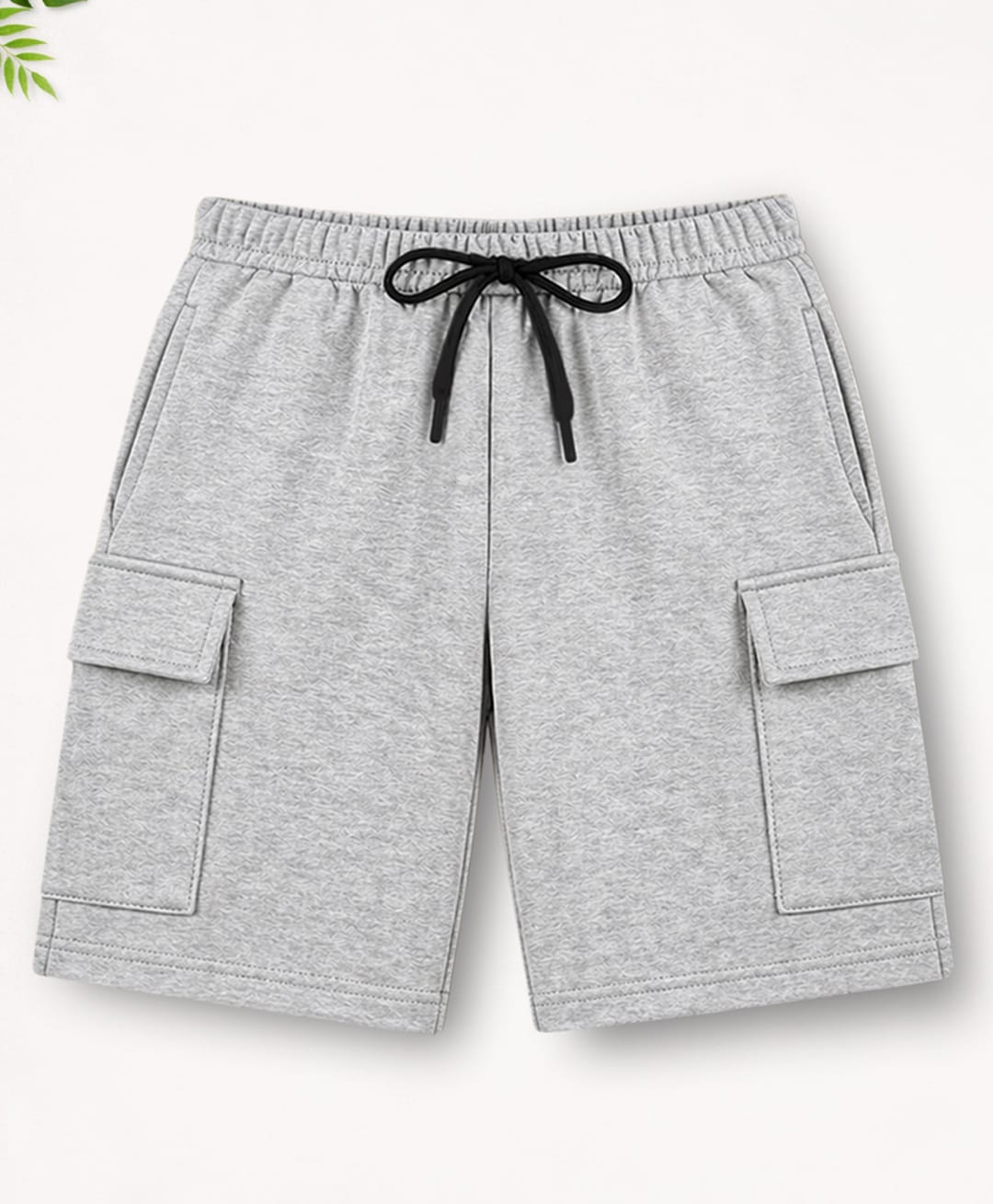 Trampoline Terry Knit Solid Cargo Shorts - Grey-picture-14