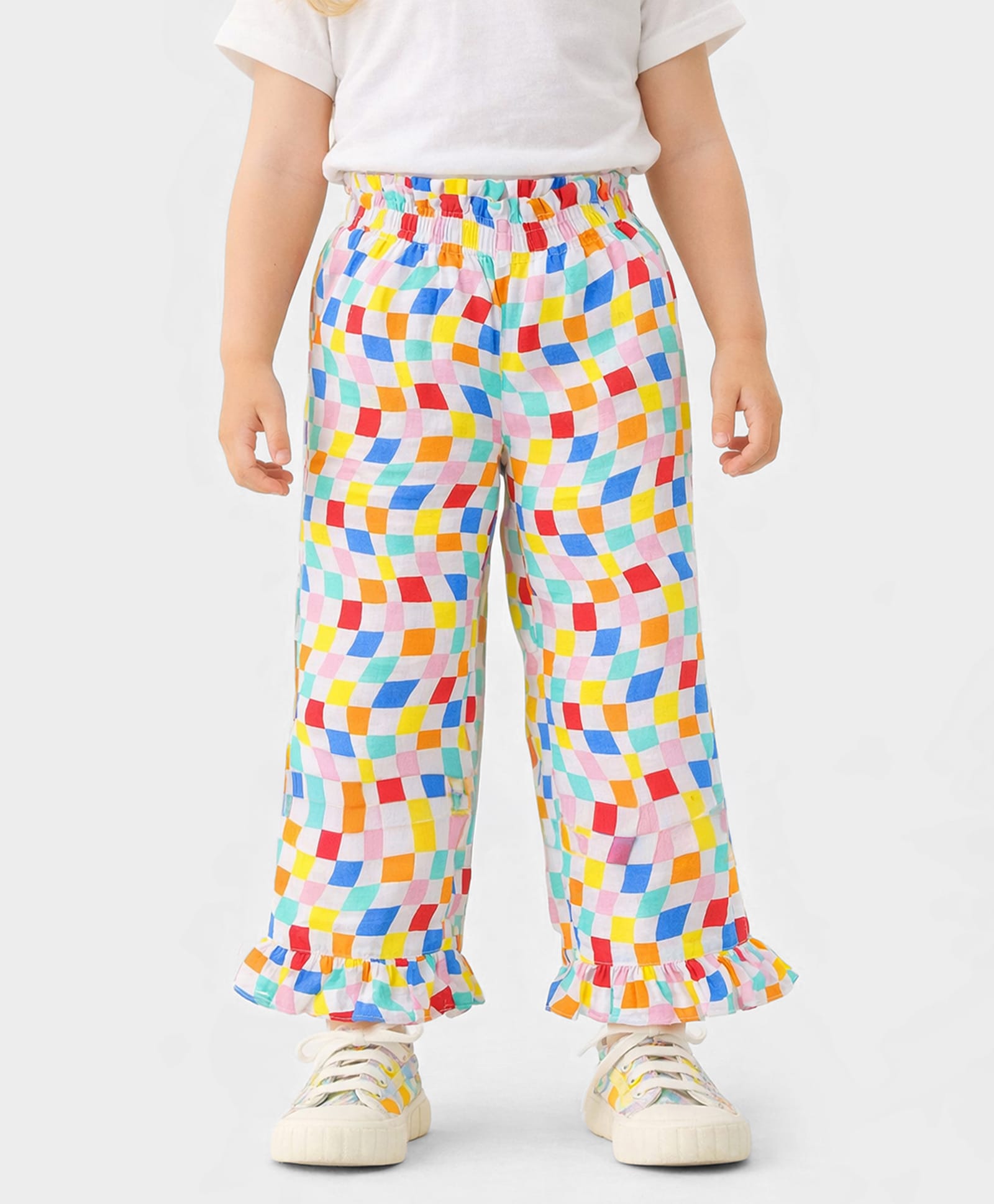 Somersault Cotton Woven Checked Pants - Multi Colour-picture-17