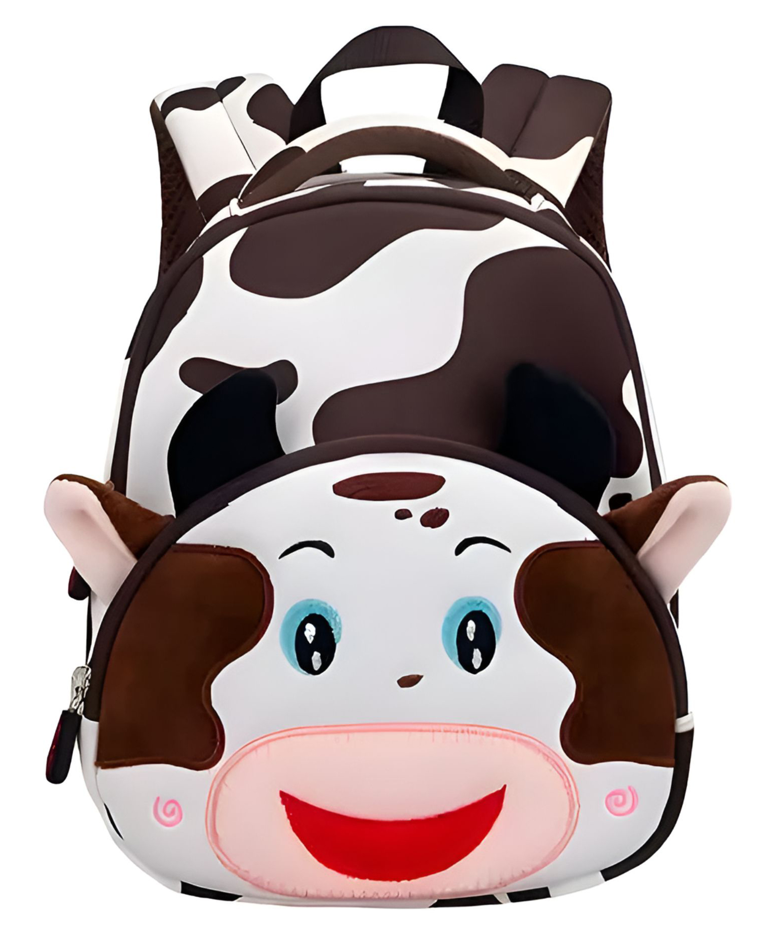 SCHOOLISH 10.2 Inches 3d Cow design bag for Pre-Schoolers, Mini Lightweight Backpack for Kids, Small Size for Play School & Nursery Kids, Picnic Bag, Travel- PACK OF 1- COLOR MAY VARY-image-3