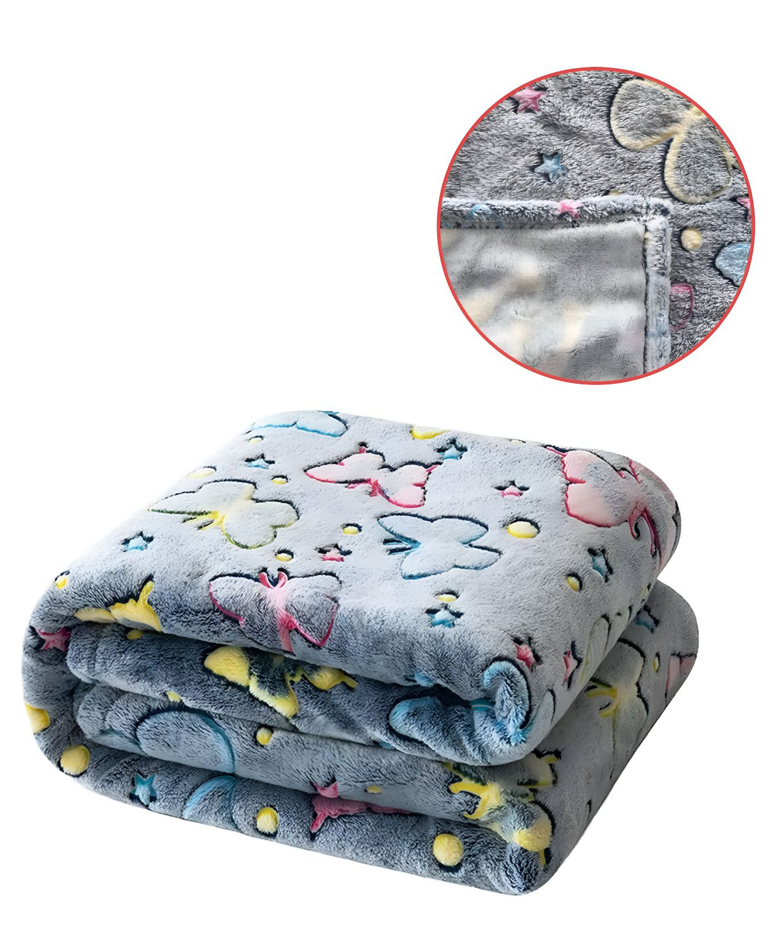 SCHOOLISH High Quality Super Soft Microfiber Flannel Glow in the Dark Throw Blanket- PACK OF 1- COLOR MAY VARY-image-26